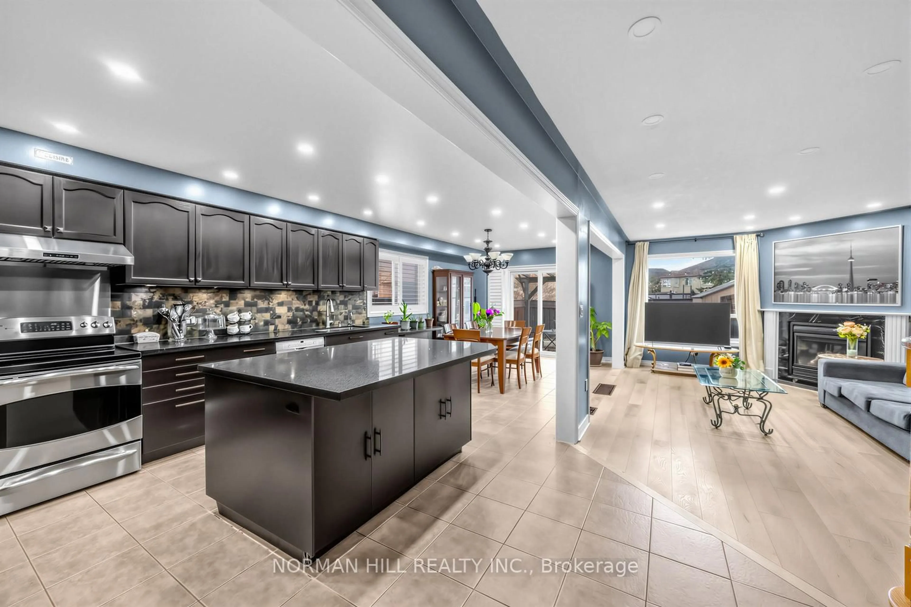 Contemporary kitchen, ceramic/tile floor for 93 Humbershed Cres, Caledon Ontario L7E 2X4