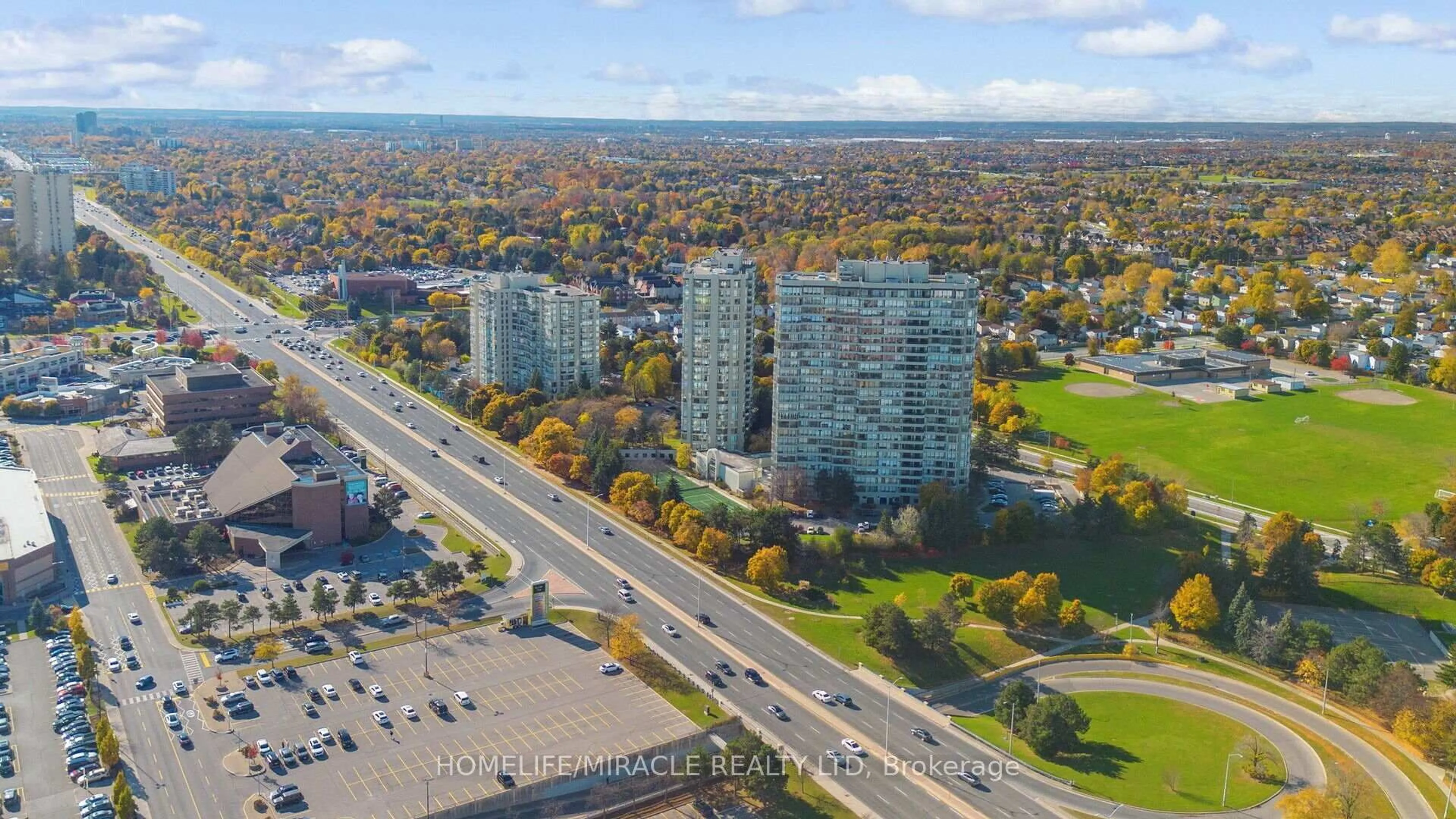 A pic from outside/outdoor area/front of a property/back of a property/a pic from drone, city buildings view from balcony for 22 Hanover Rd #510, Brampton Ontario L6S 5K7
