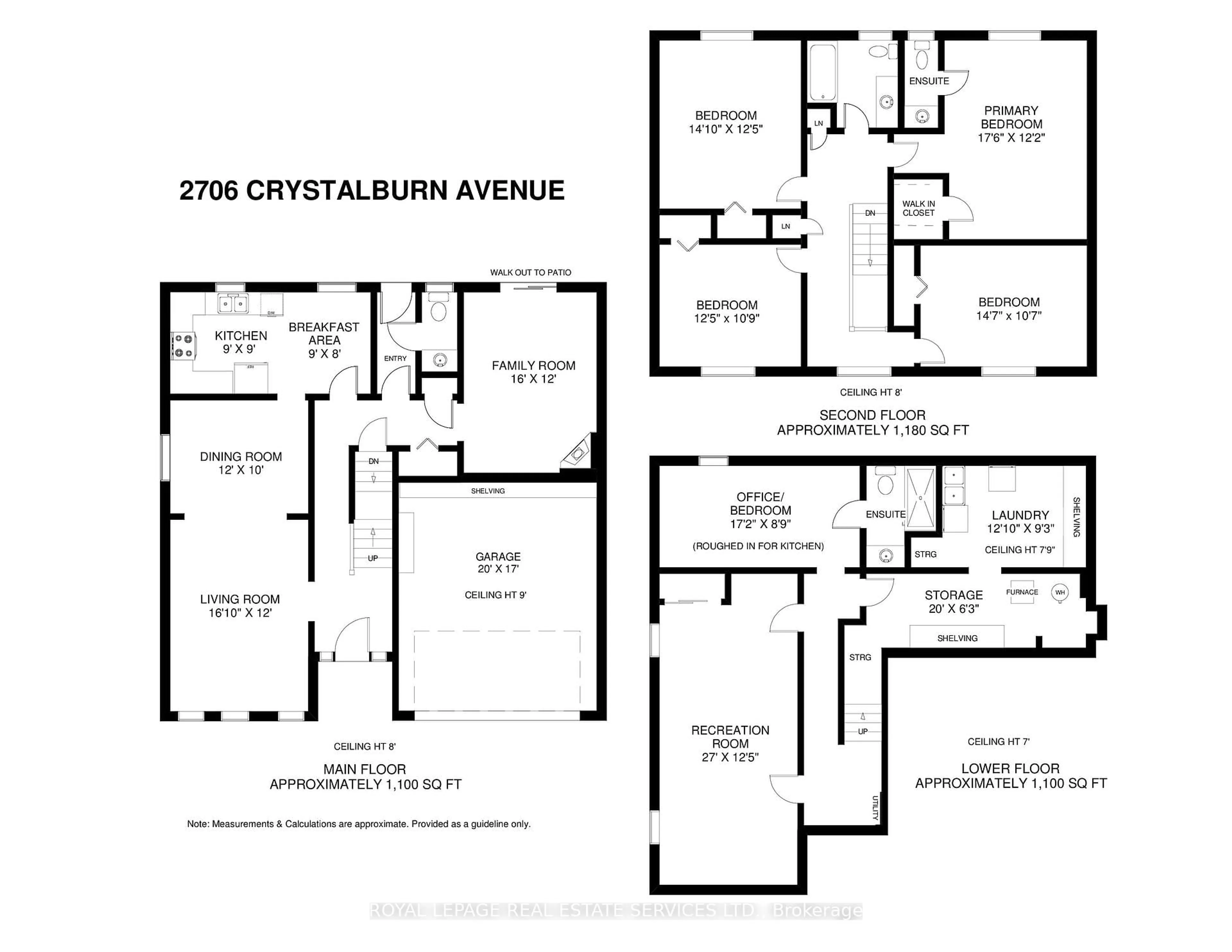Floor plan for 2706 Crystalburn Ave, Mississauga Ontario L5B 2N8