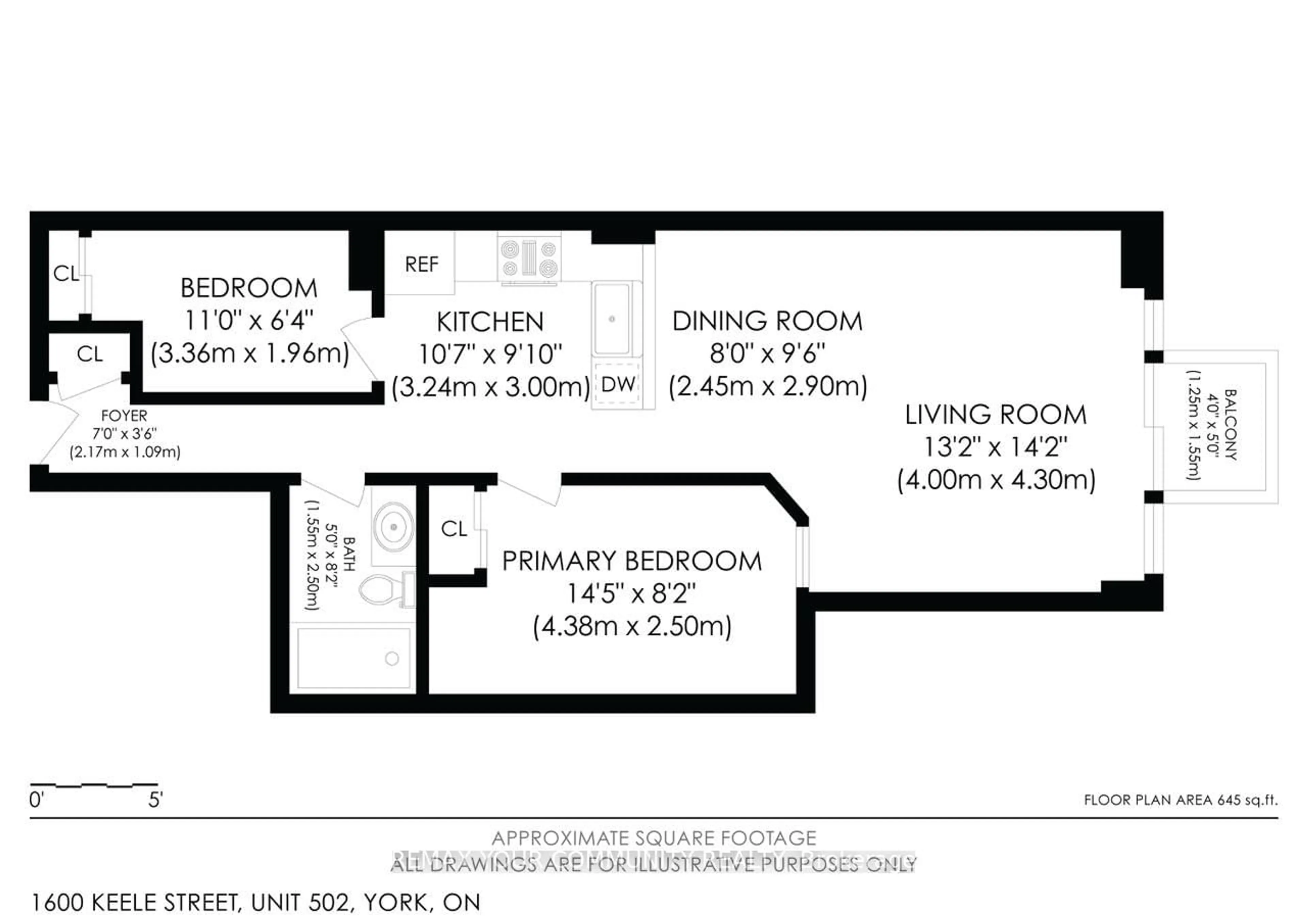 Floor plan for 1600 Keele St #502, Toronto Ontario M6N 5J1