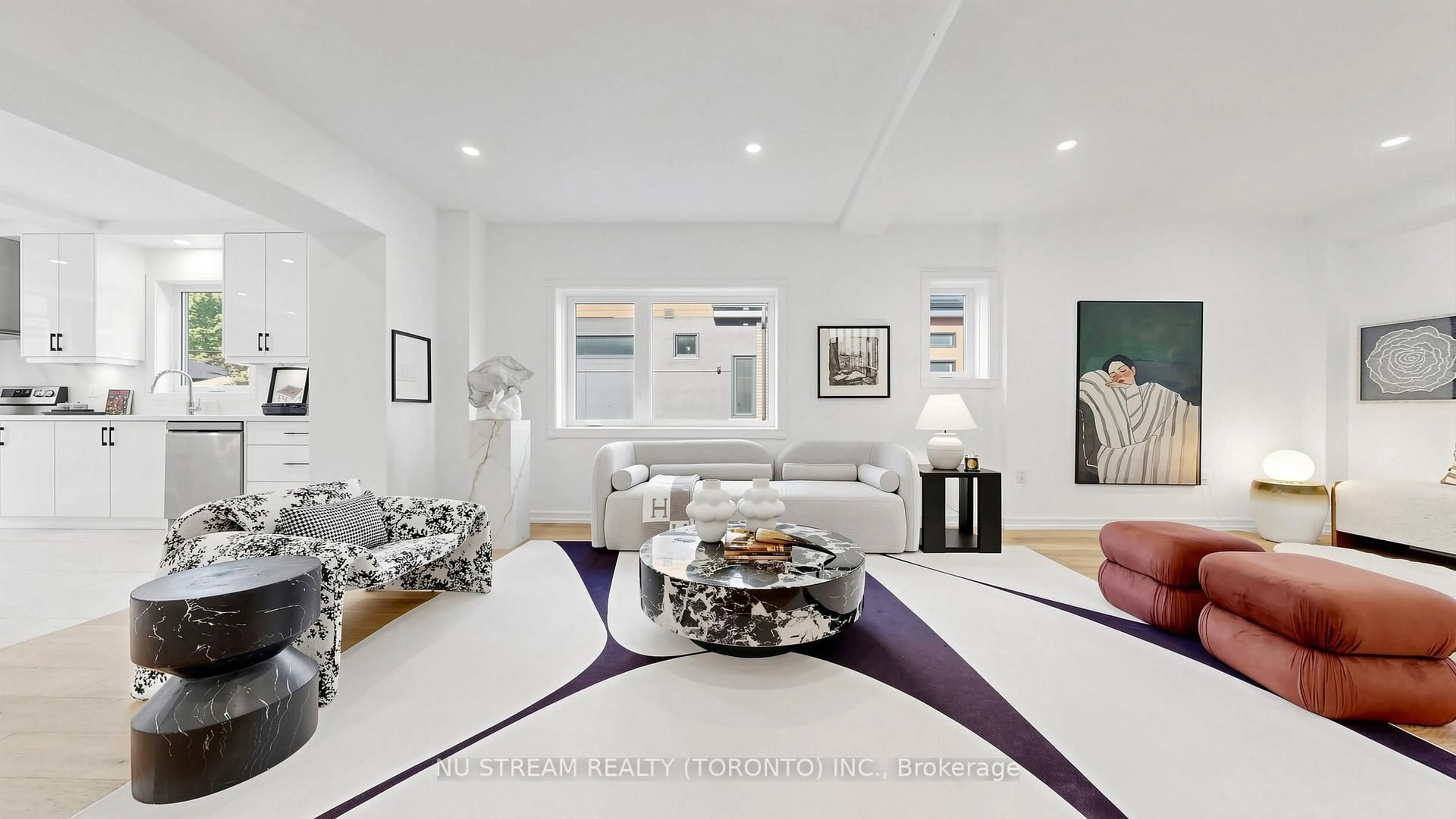 Living room with furniture, ceramic/tile floor for 88 Waniska Ave, Toronto Ontario M8Y 1R3