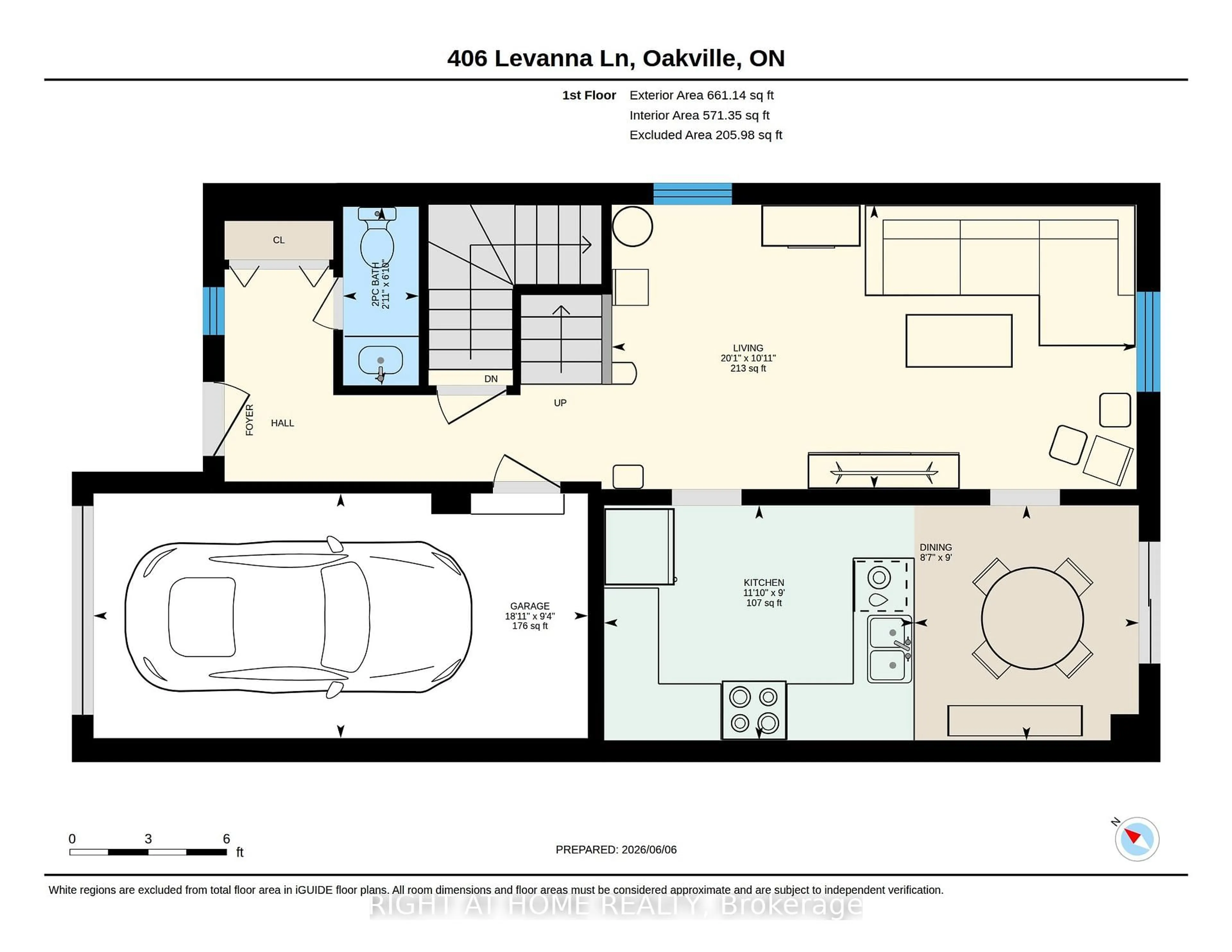 Floor plan for 406 Levanna Lane, Oakville Ontario L6H 6B8