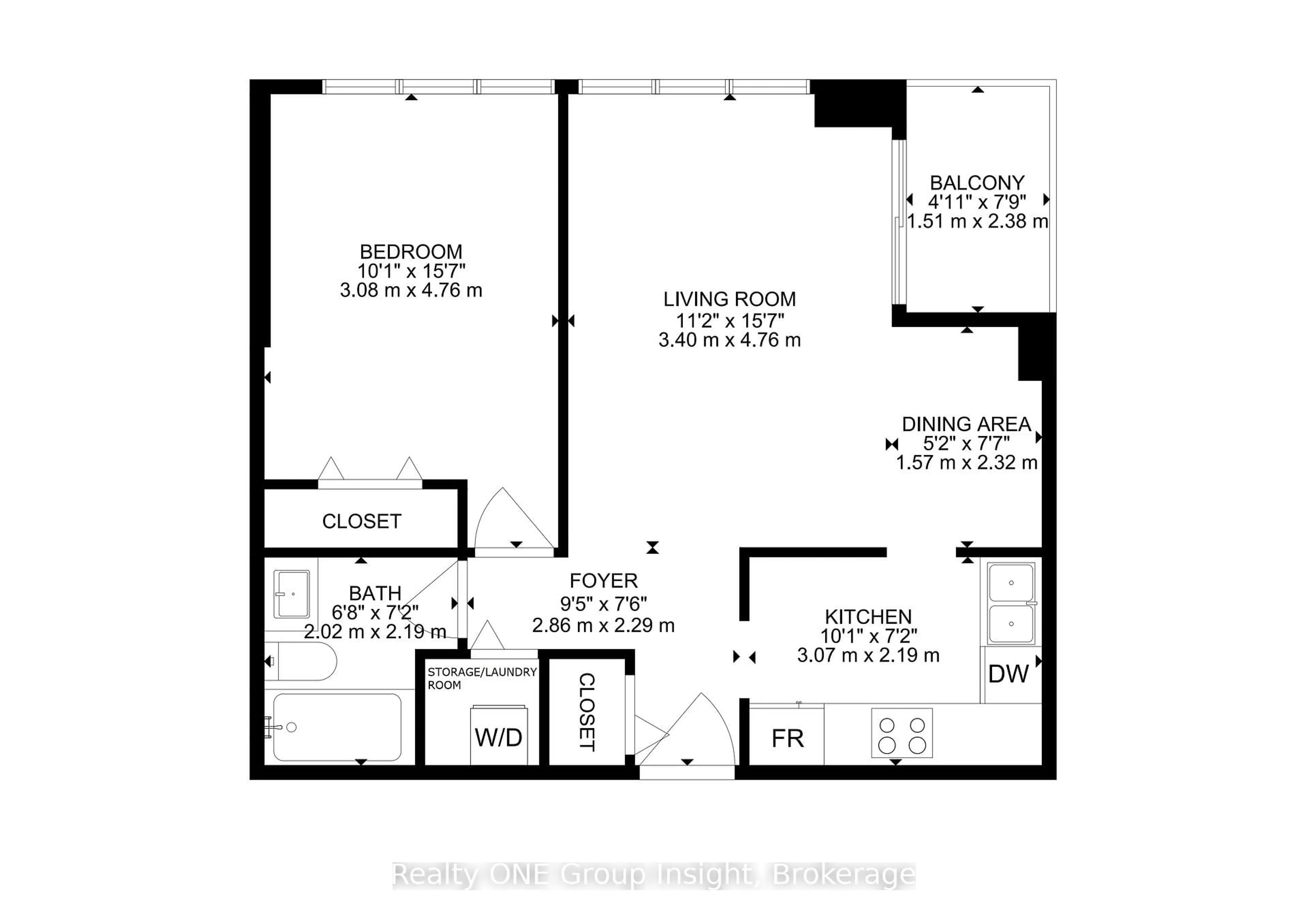 Floor plan for 2900 Battleford Rd #516, Mississauga Ontario L5N 2V9