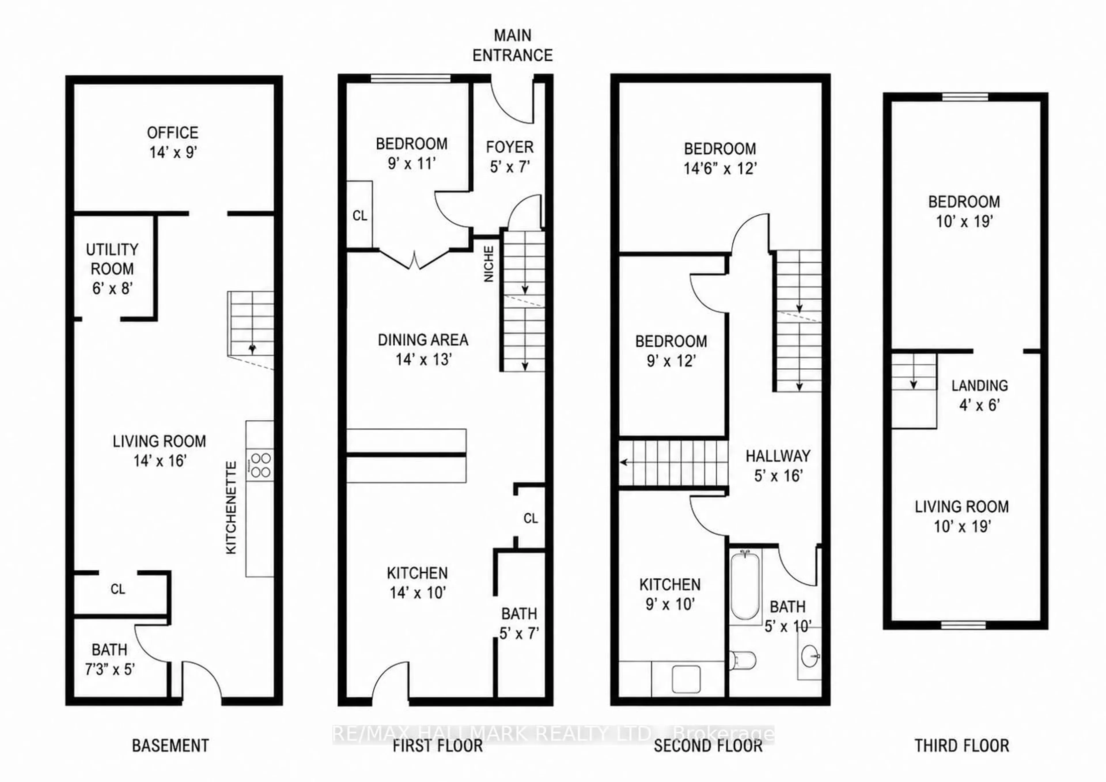 Floor plan for 837 Gladstone Ave, Toronto Ontario M6H 3J7