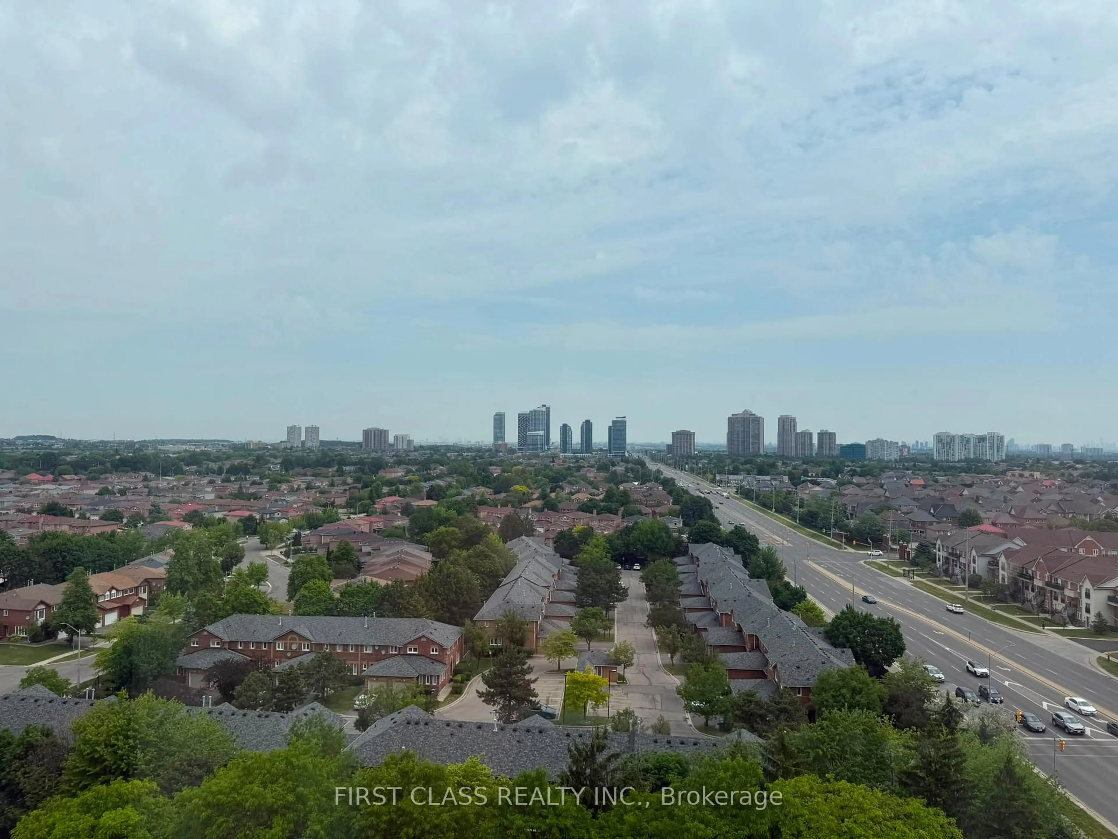 A pic from outside/outdoor area/front of a property/back of a property/a pic from drone, city buildings view from balcony for 700 Constellation Dr #1407, Mississauga Ontario L5R 3G8