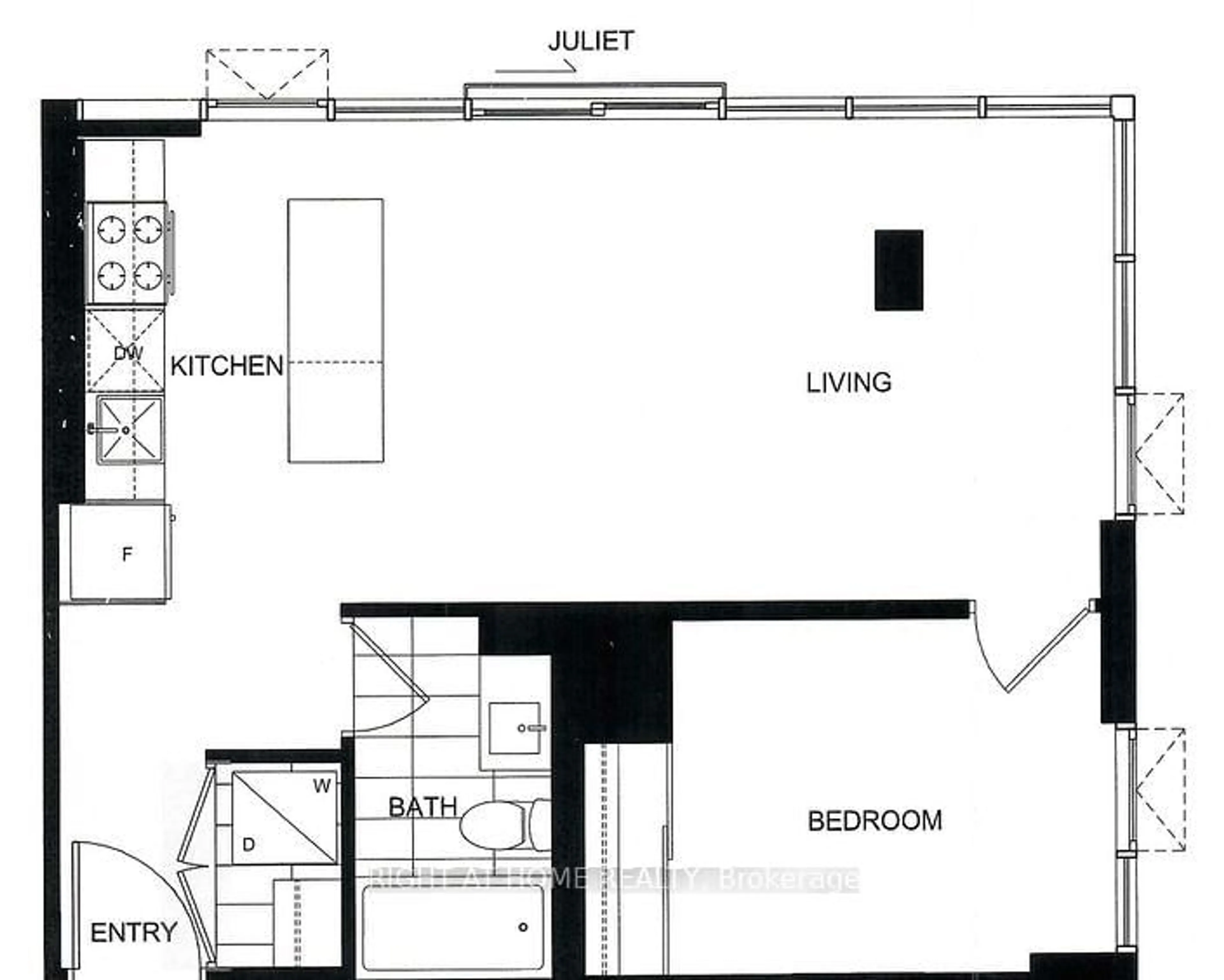 Floor plan for 4065 Confederation Pkwy Pkwy #606, Mississauga Ontario L5B 0L4