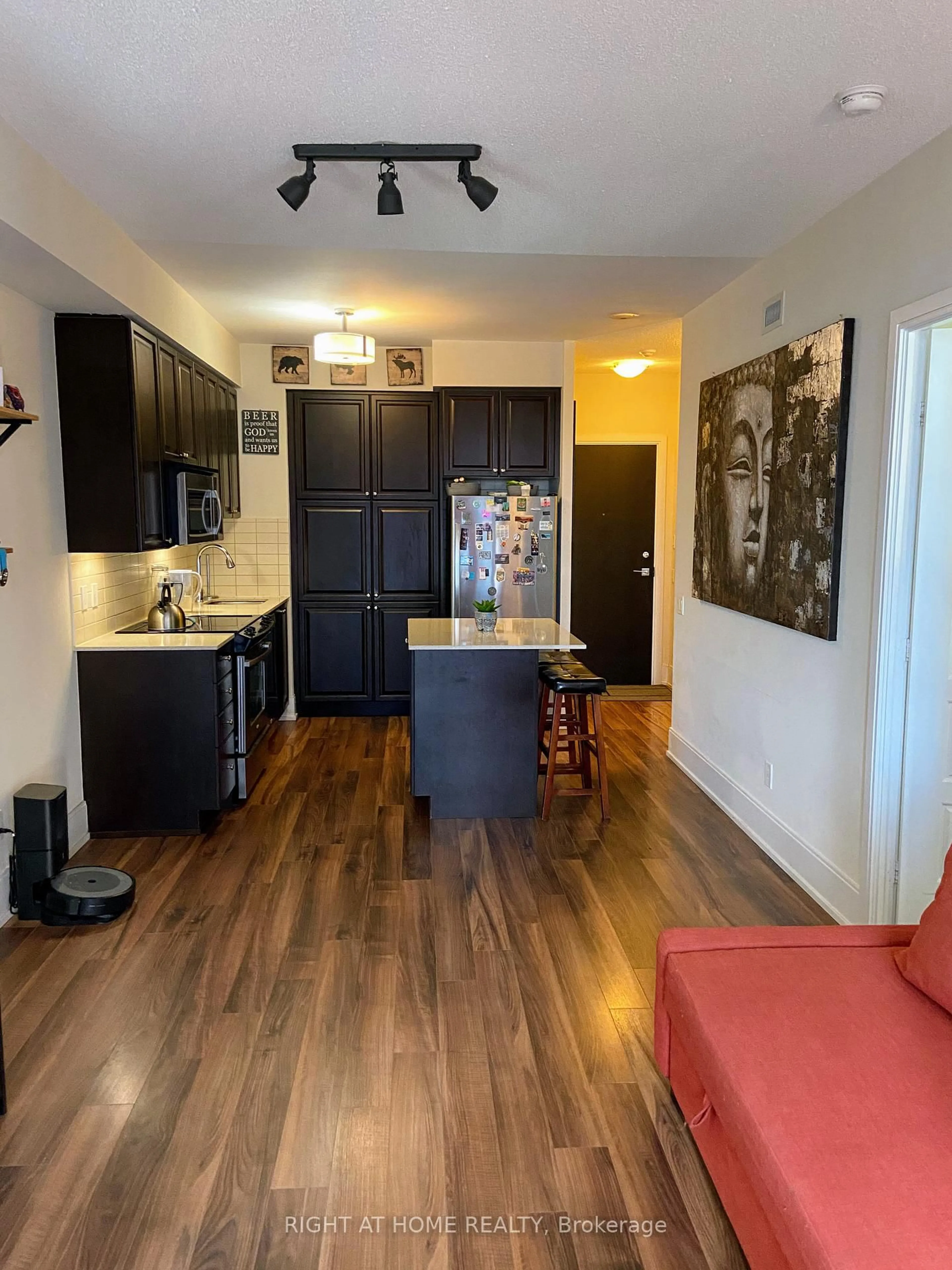 Open concept kitchen, wood/laminate floor for 15 Viking Lane #1503, Toronto Ontario M9B 0A4