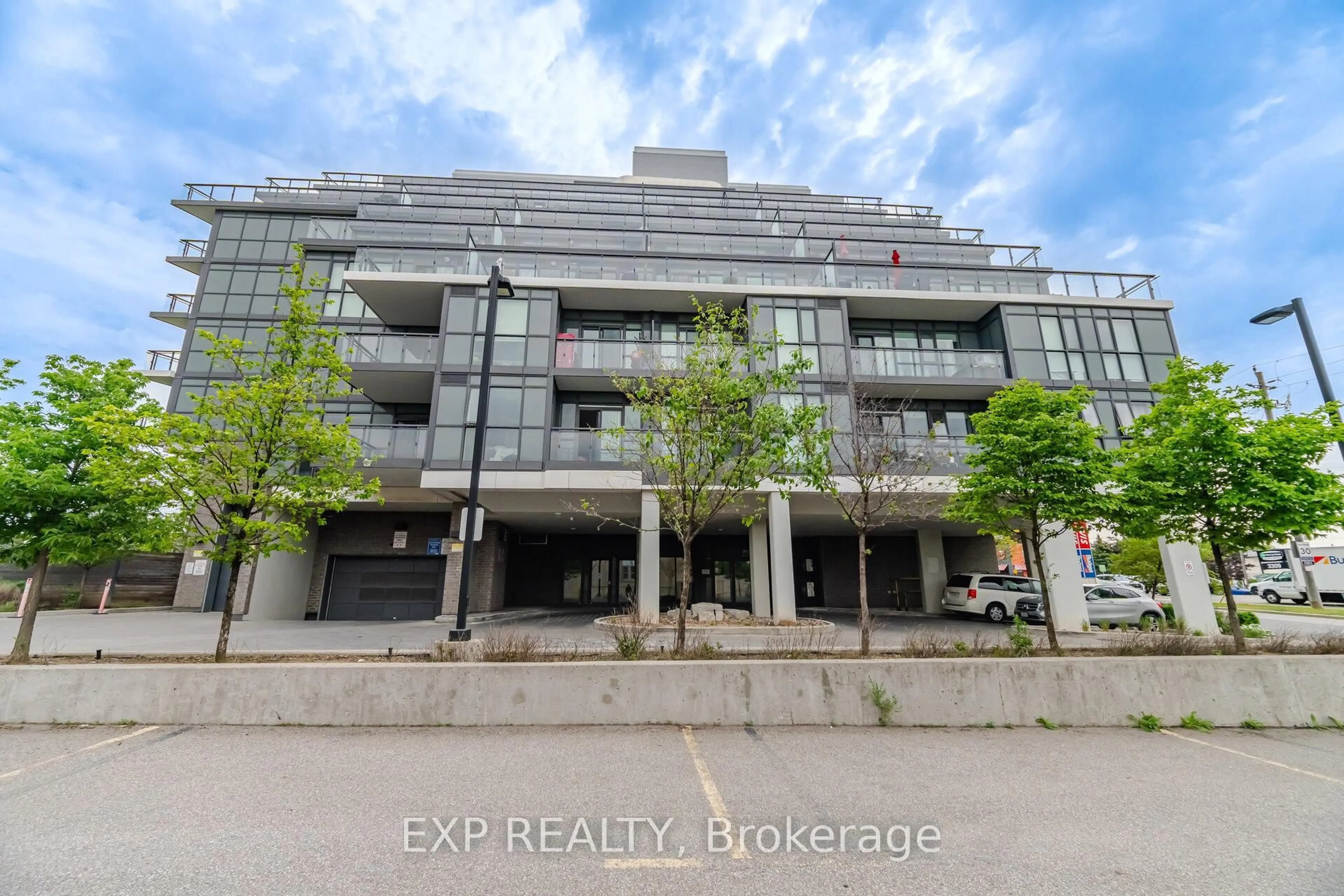 A pic from outside/outdoor area/front of a property/back of a property/a pic from drone, building for 16 McAdam Ave #306, Toronto Ontario M6A 0B9