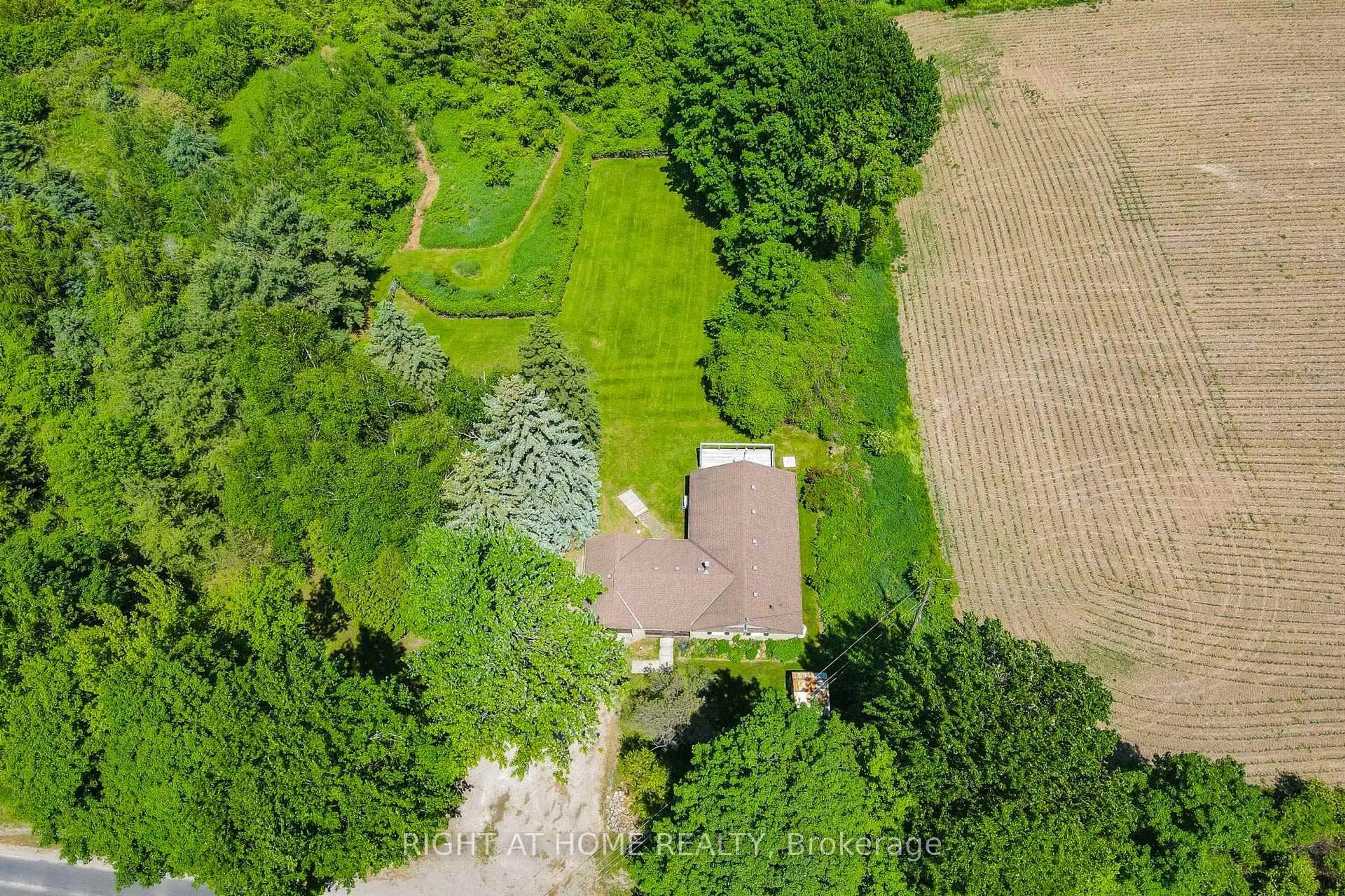 A pic from outside/outdoor area/front of a property/back of a property/a pic from drone, forest/trees view for 12815 Dublin Line, Halton Hills Ontario L7J 2M1