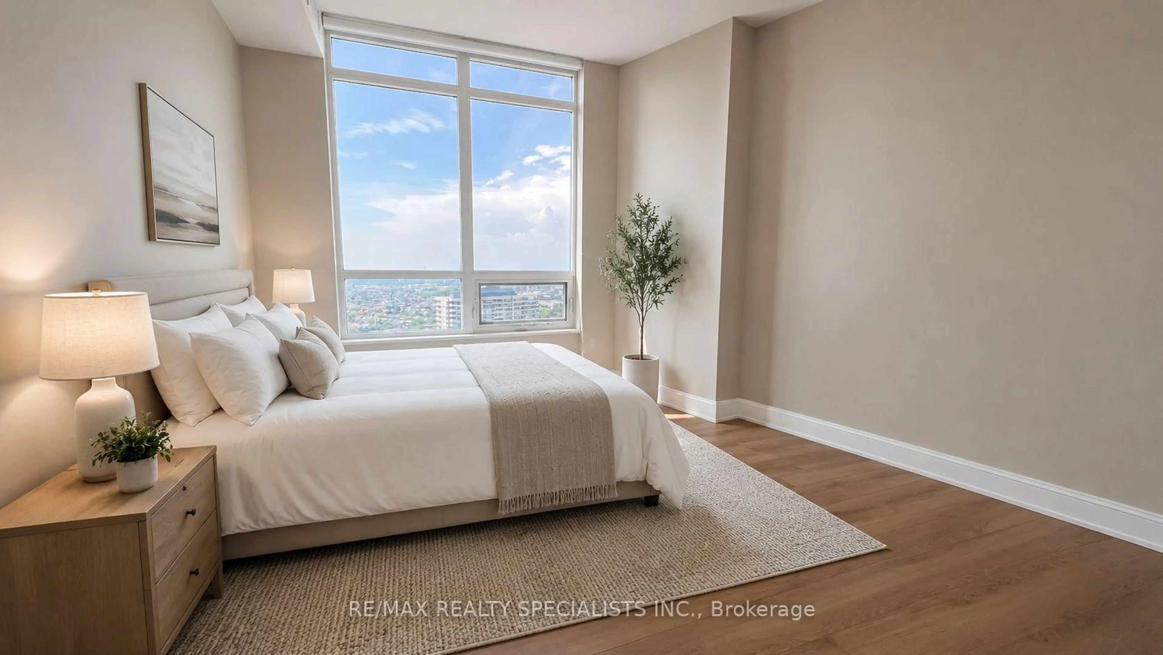 Bedroom with bed, unknown for 330 Burnhamthorpe Rd #2702, Mississauga Ontario L5B 0E1