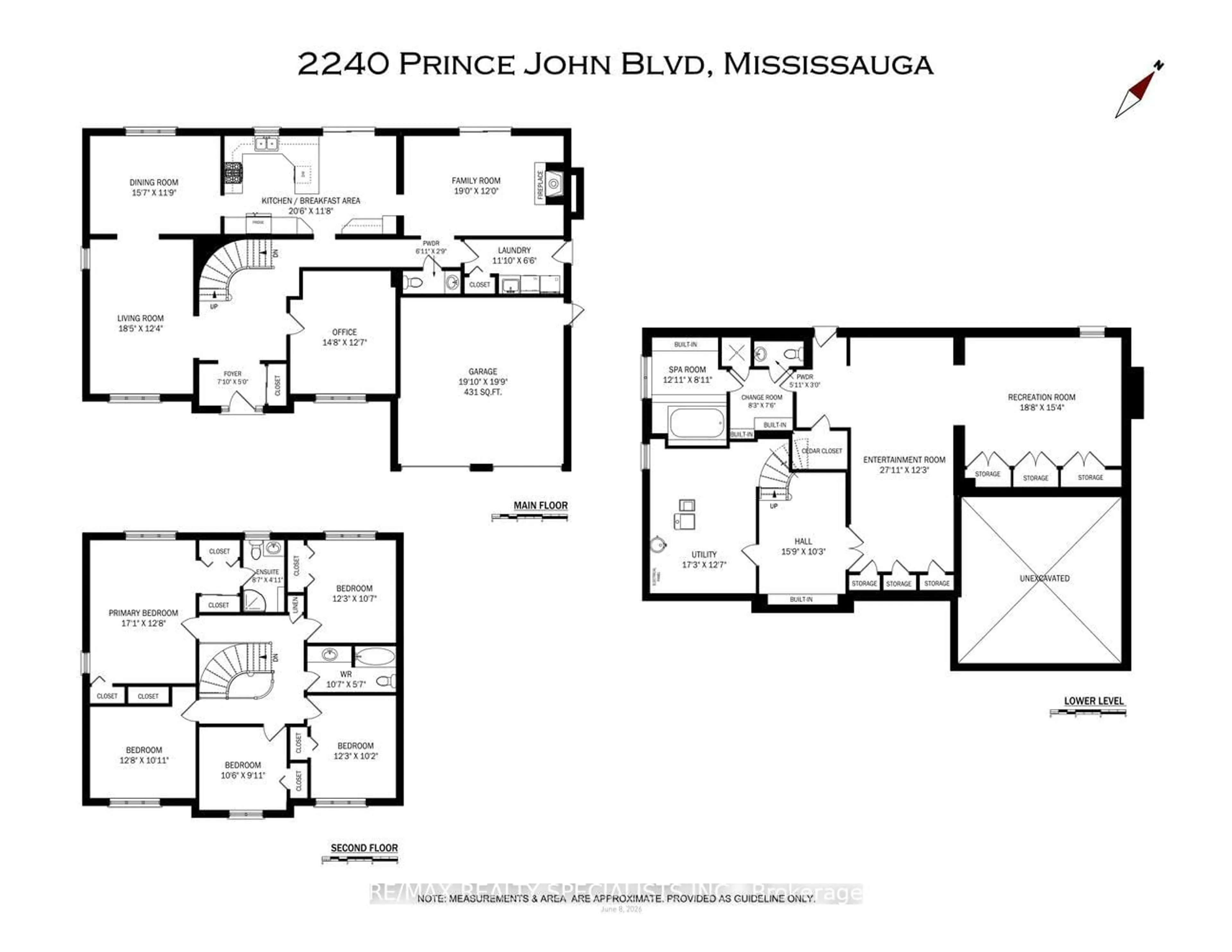 Floor plan for 2240 Prince John Blvd, Mississauga Ontario L5K 2E9