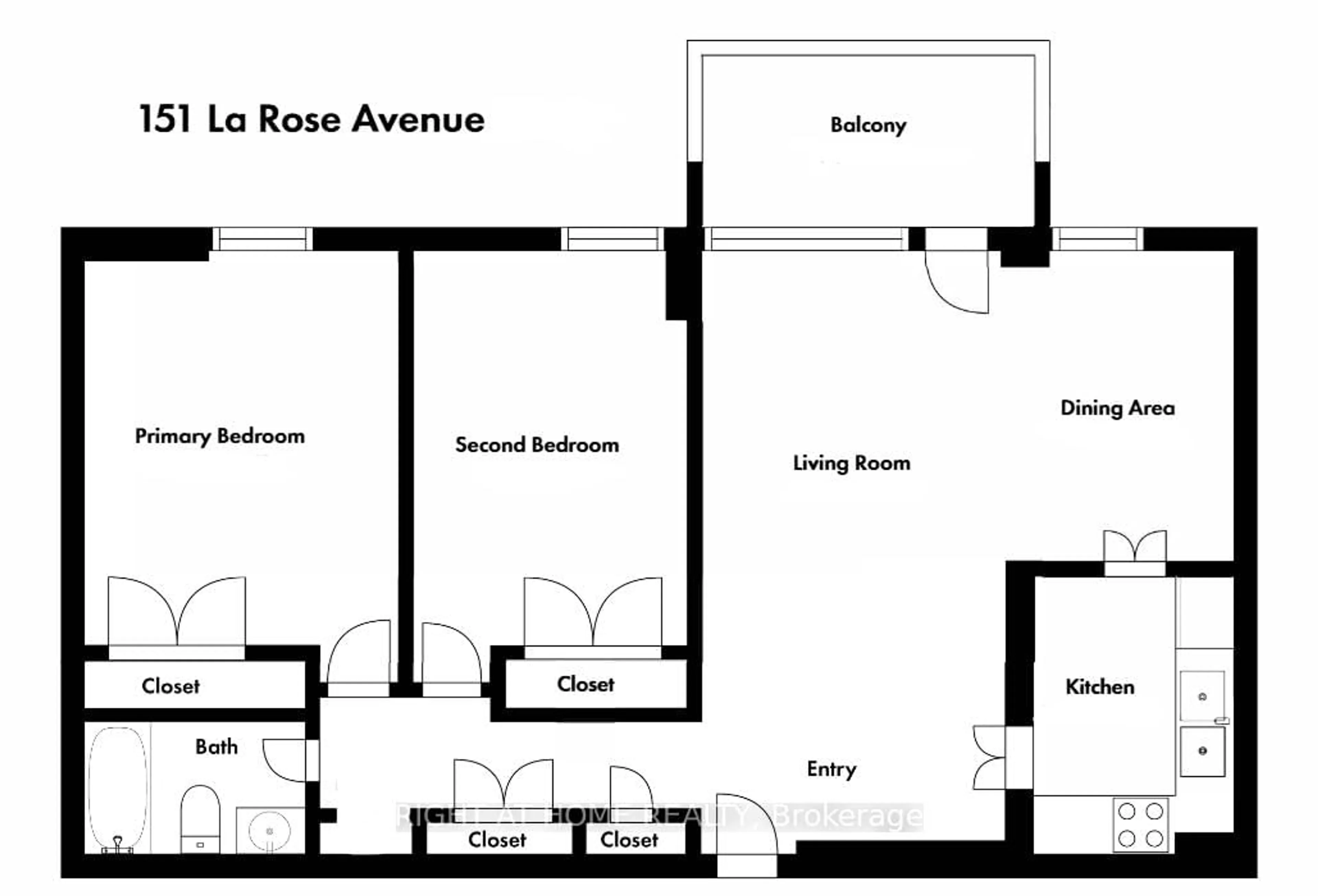 Floor plan for 151 LaRose Ave #907, Toronto Ontario M9P 1B3