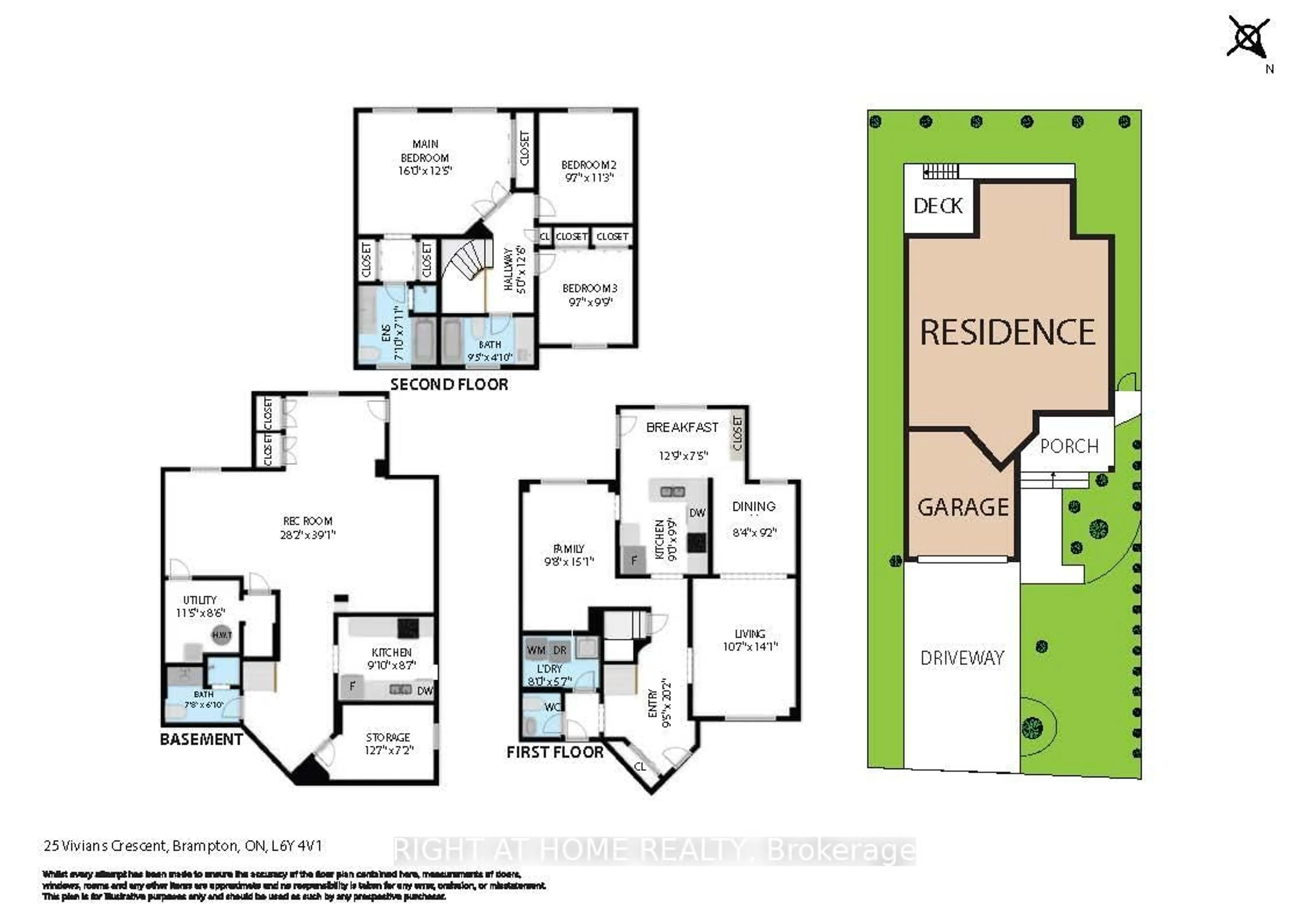 Floor plan for 25 Vivians Cres, Brampton Ontario L6Y 4V1