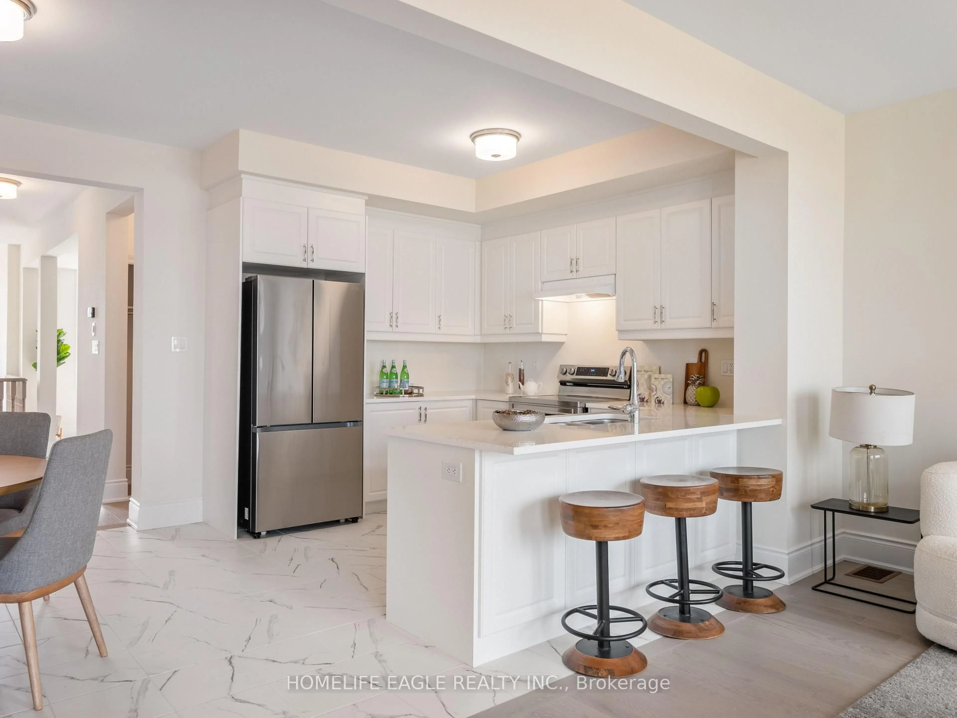 Open concept kitchen, ceramic/tile floor for 24 Foxsparrow Rd, Brampton Ontario L6R 4E1