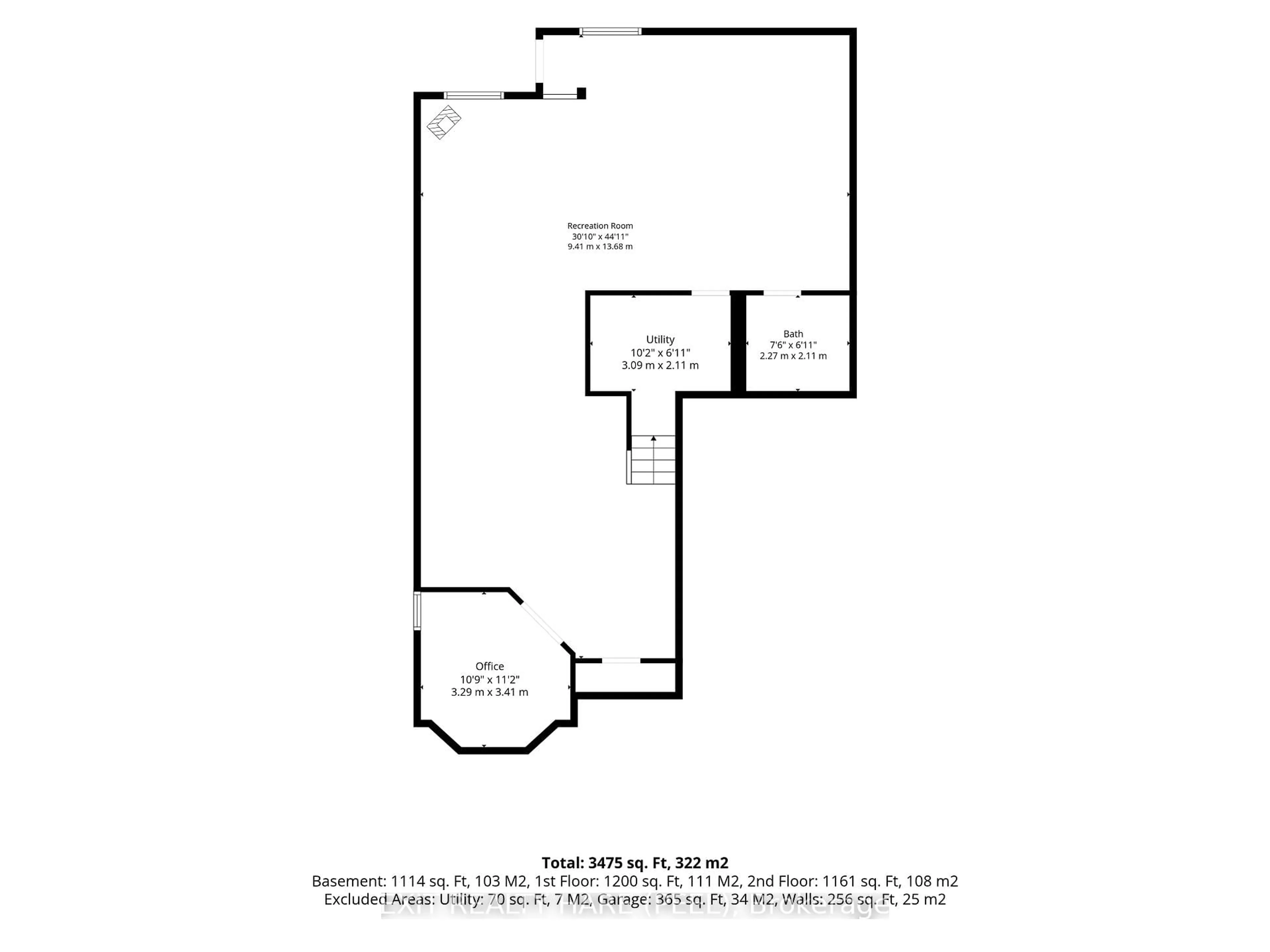 Floor plan for 14 Warrington Crt, Brampton Ontario L6W 4G7