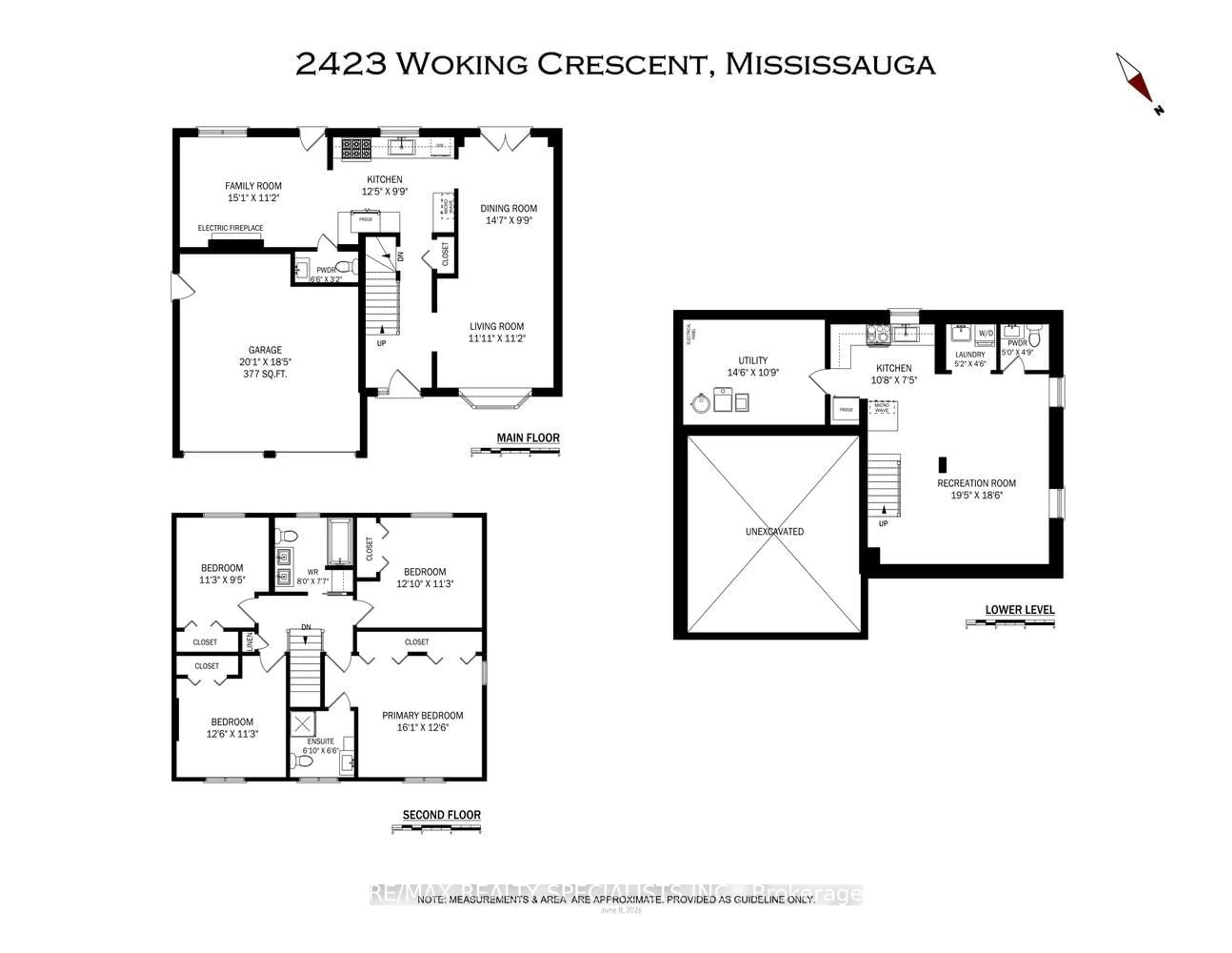 Floor plan for 2423 Woking Cres, Mississauga Ontario L5K 1Z5