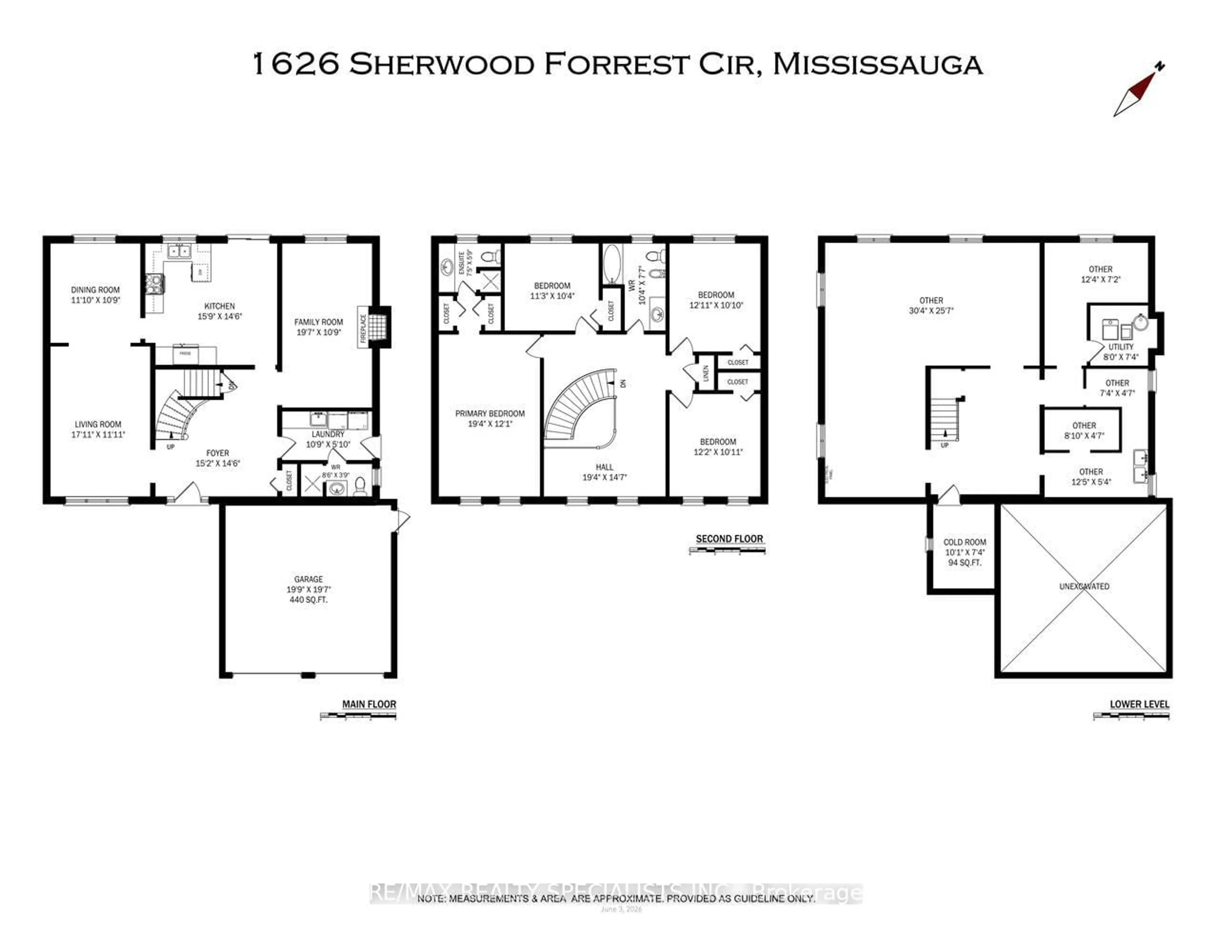Floor plan for 1626 Sherwood Forrest Circ, Mississauga Ontario L5K 2G7