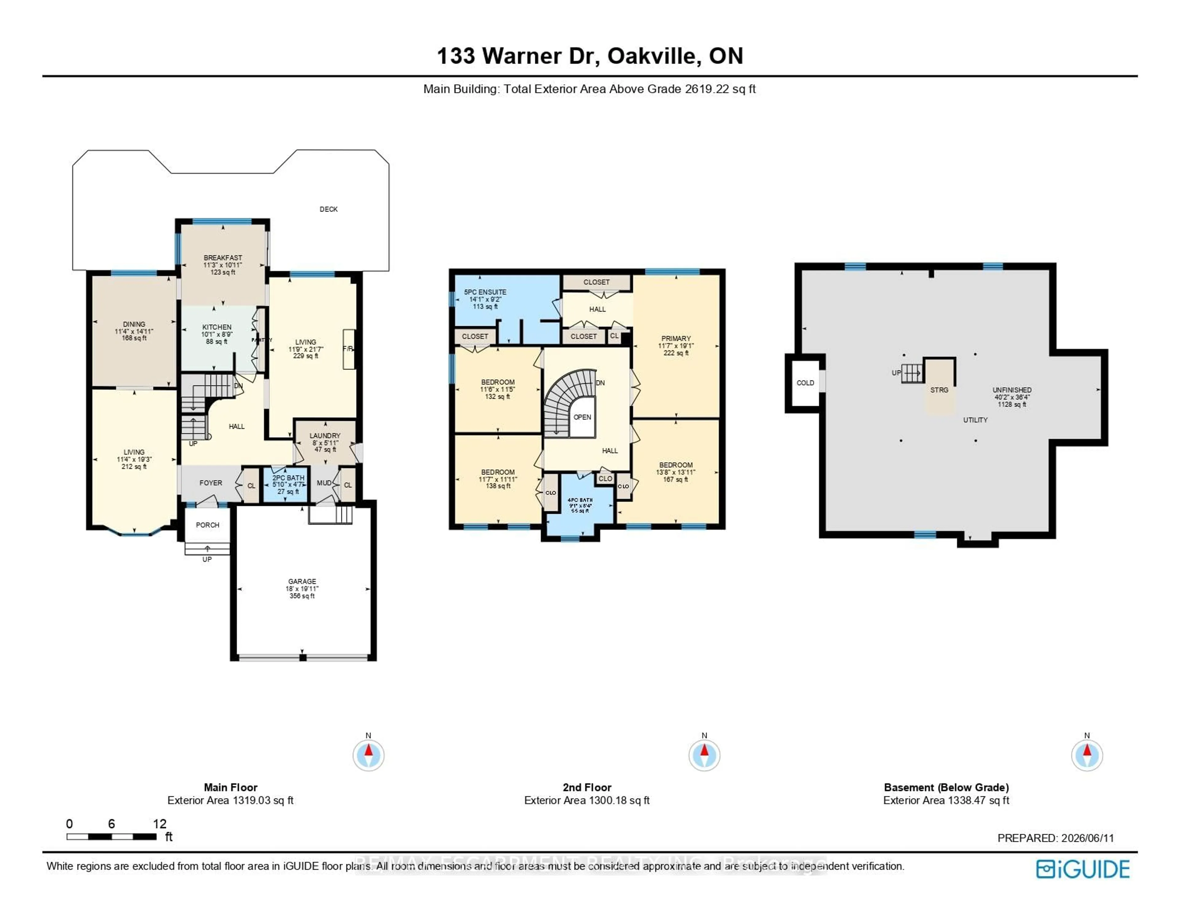 Floor plan for 133 Warner Dr, Oakville Ontario L6L 6G7