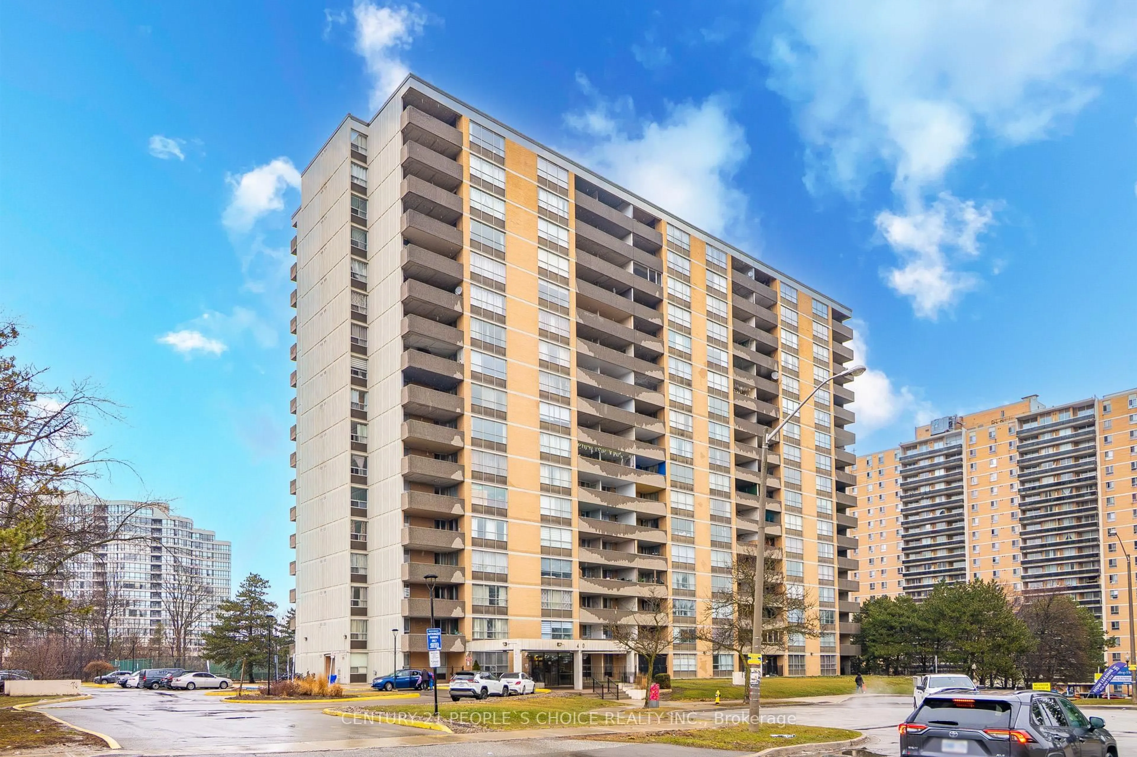 A pic from outside/outdoor area/front of a property/back of a property/a pic from drone, building for 40 Panorama Crt #910, Toronto Ontario M9V 4M1