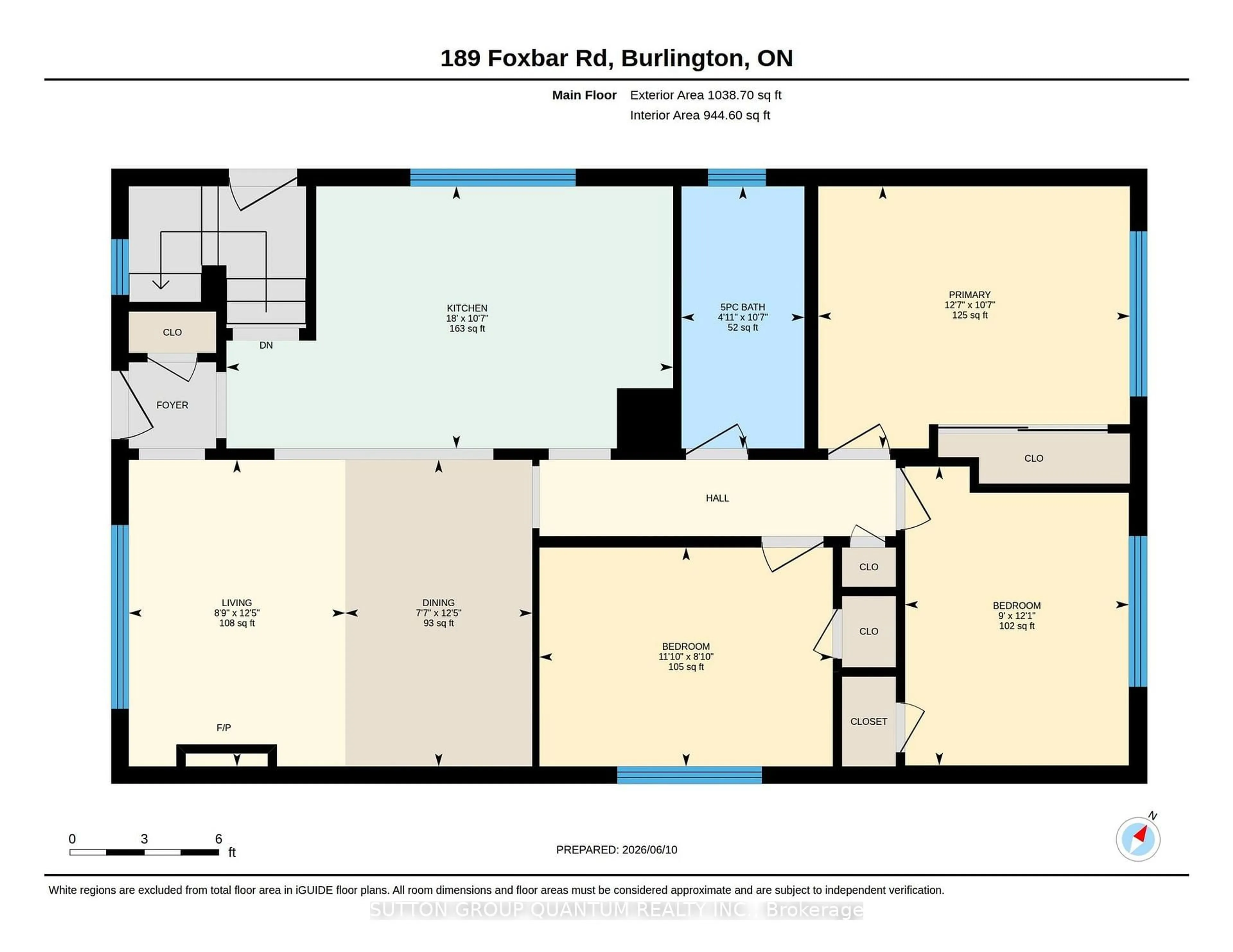 Floor plan for 189 Foxbar Rd, Burlington Ontario L7L 3A1