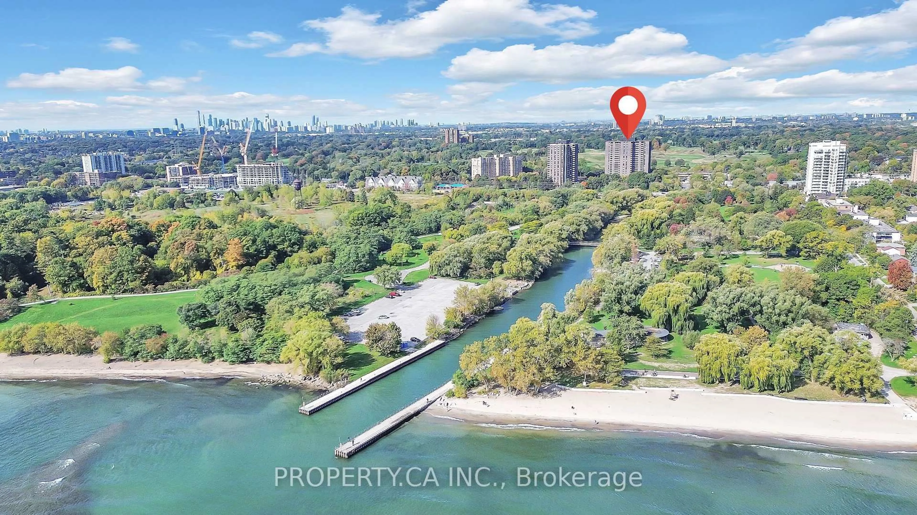 A pic from outside/outdoor area/front of a property/back of a property/a pic from drone, water/lake/river/ocean view for 1535 Lakeshore Rd #305, Mississauga Ontario L5E 3E2