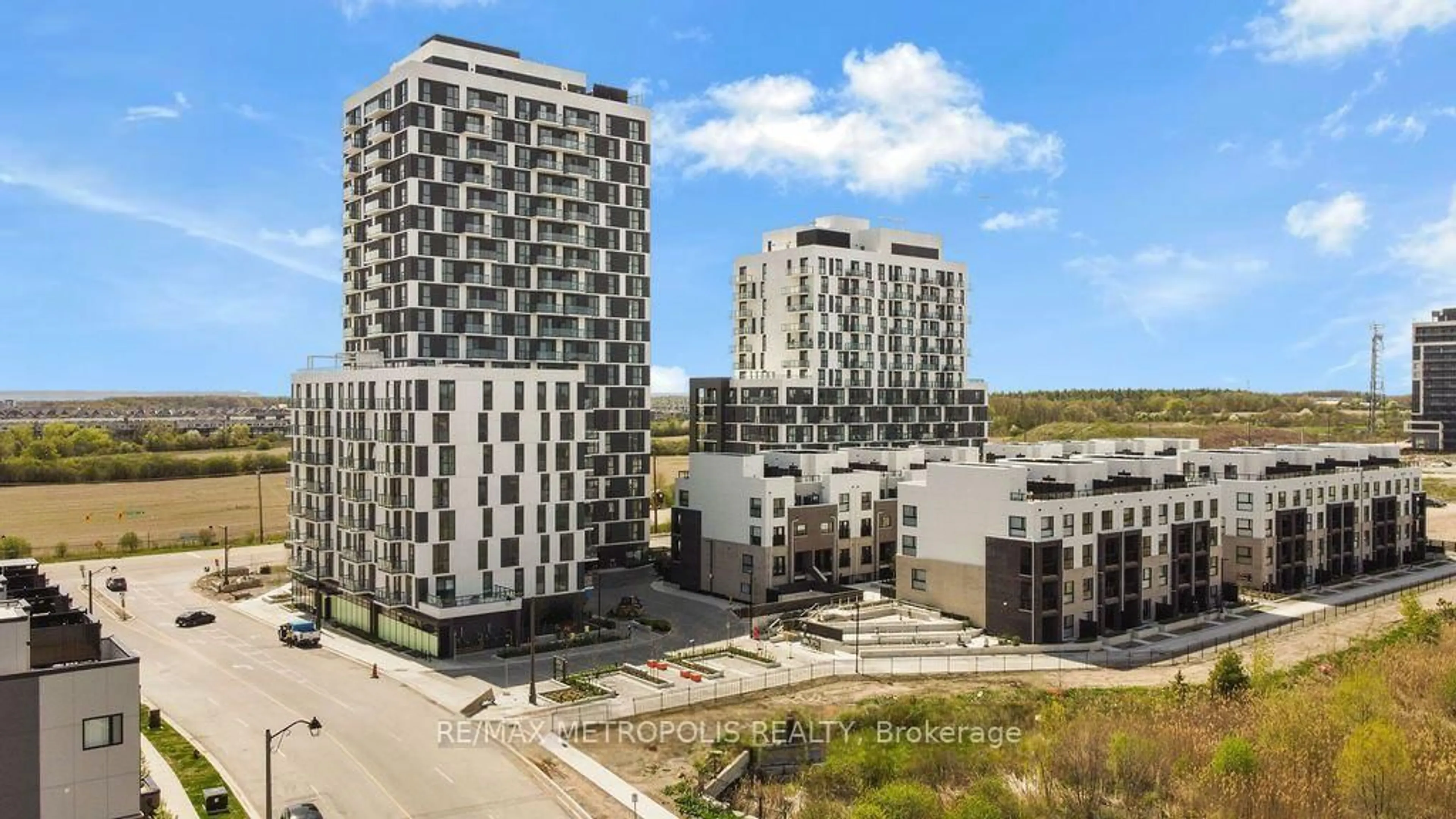 A pic from outside/outdoor area/front of a property/back of a property/a pic from drone, city buildings view from balcony for 335 Wheat Boom Dr #1906, Oakville Ontario L6H 7Y1