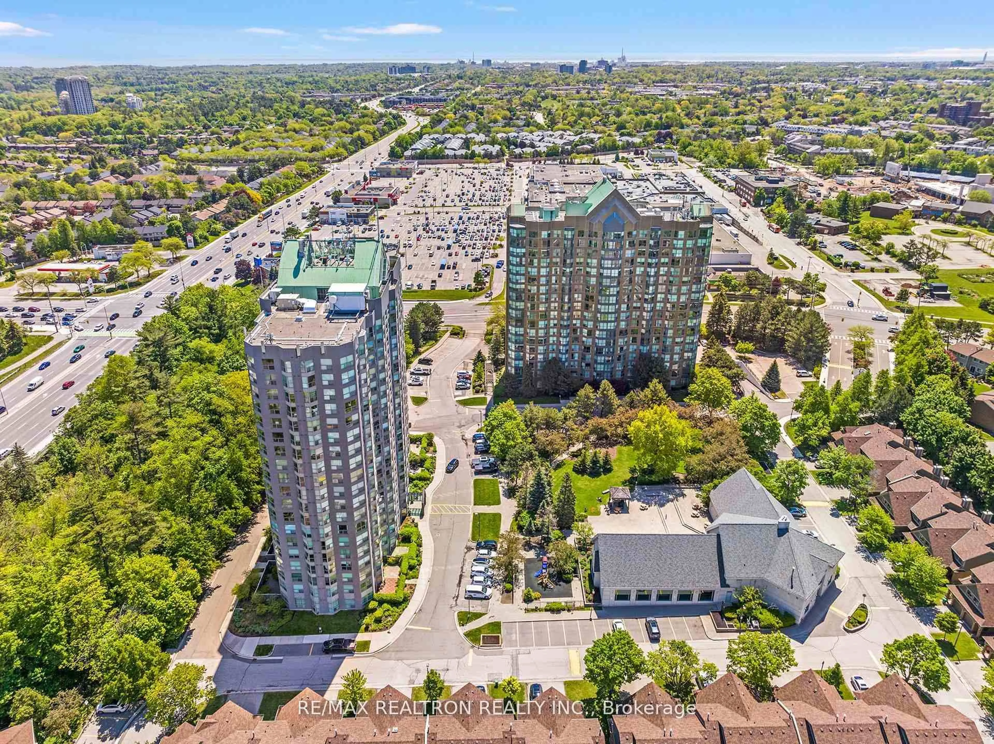 A pic from outside/outdoor area/front of a property/back of a property/a pic from drone, city buildings view from balcony for 2155 Burnhamthorpe Rd #603, Mississauga Ontario L5L 5P4