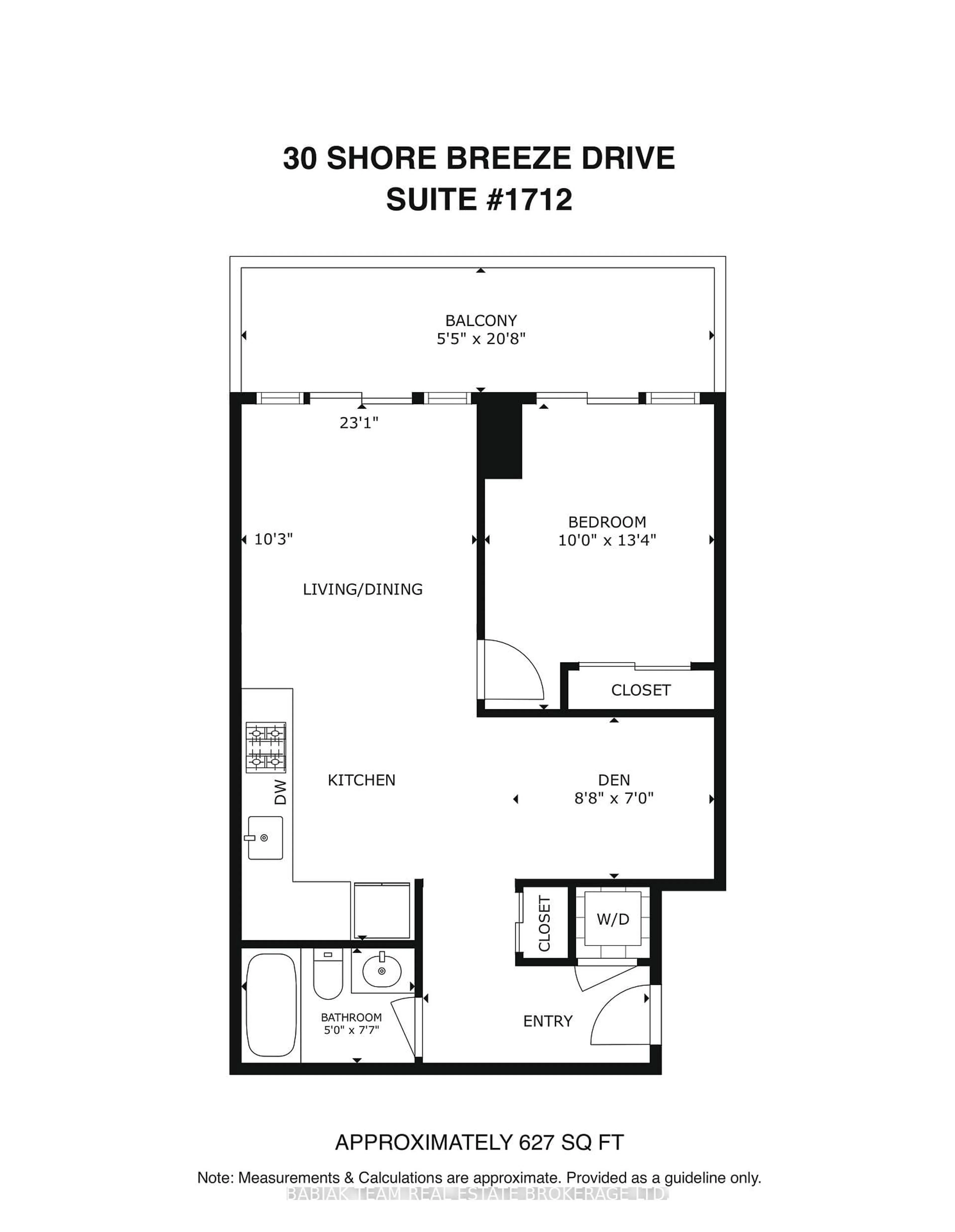 Floor plan for 30 Shore Breeze Dr #1712, Toronto Ontario M8V 0J1