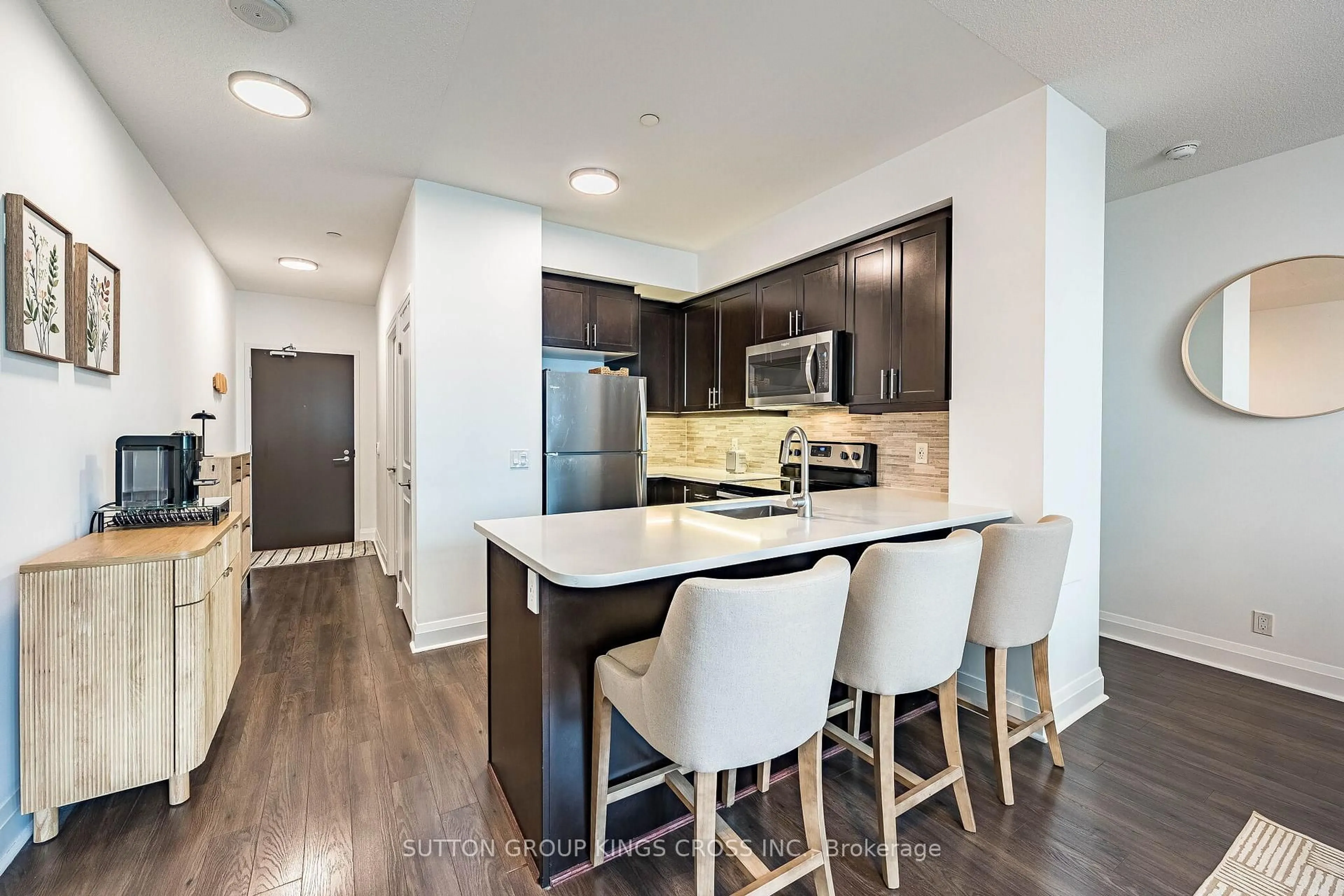 Open concept kitchen, unknown for 15 Zorra St #202, Toronto Ontario M8Z 0C1