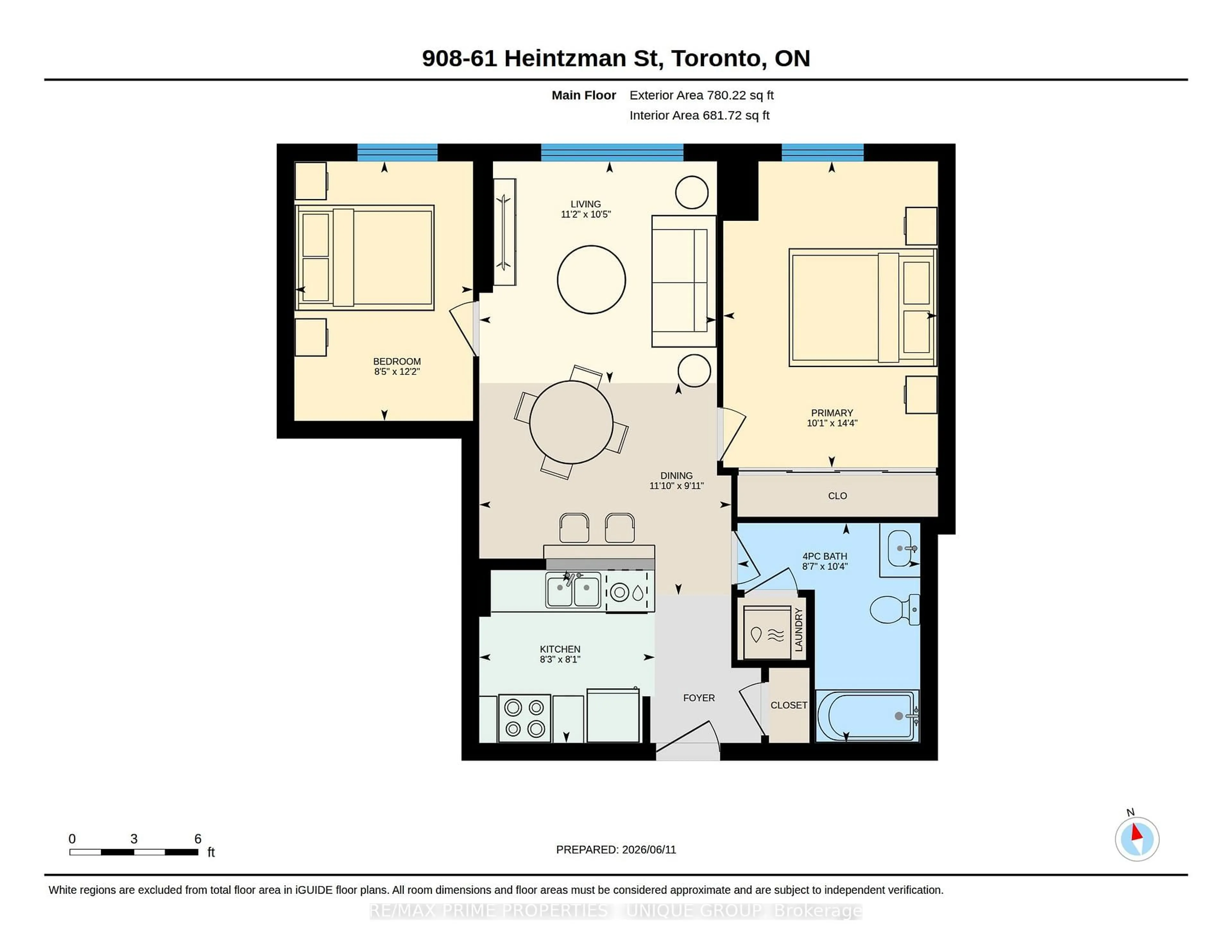 Floor plan for 61 Heintzman St #908, Toronto Ontario M6P 5A2