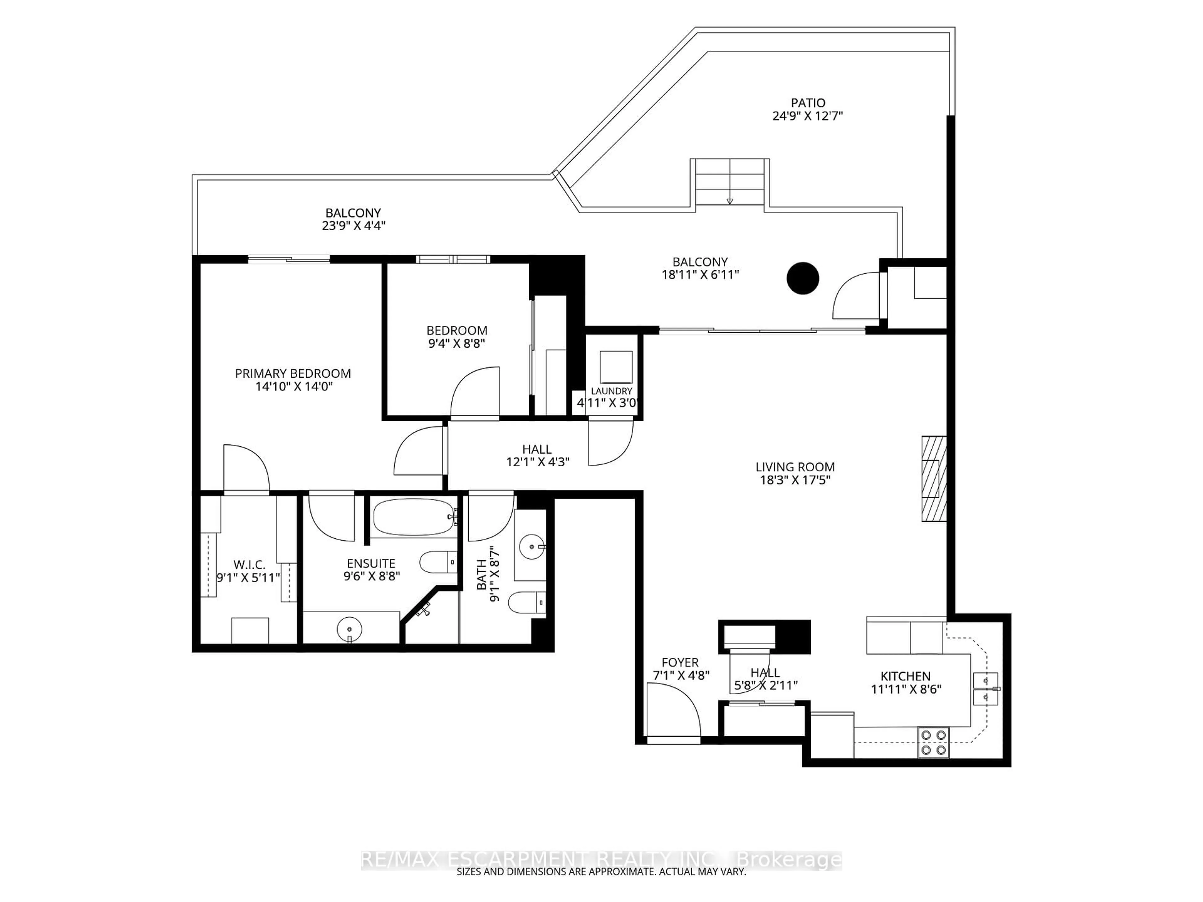 Floor plan for 1477 Lakeshore Rd #202, Burlington Ontario L7S 1B5