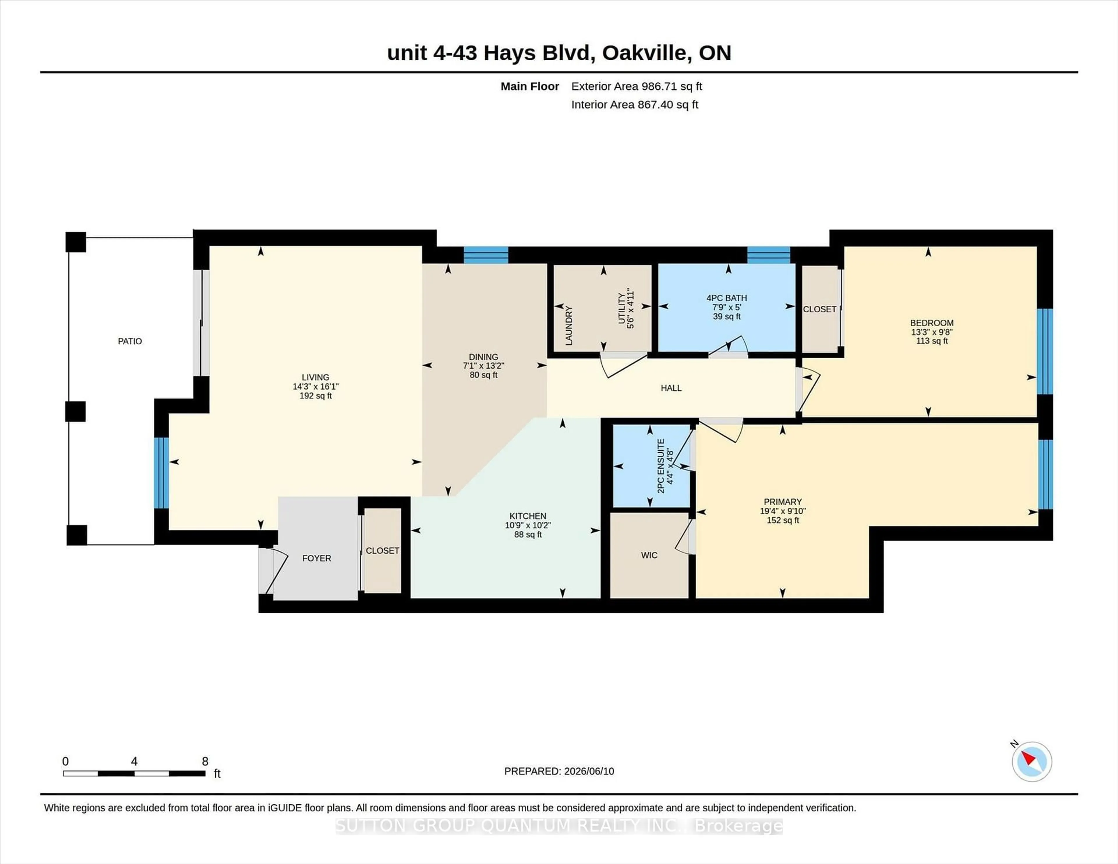 Floor plan for 43 Hays Blvd #4, Oakville Ontario L6H 0J1