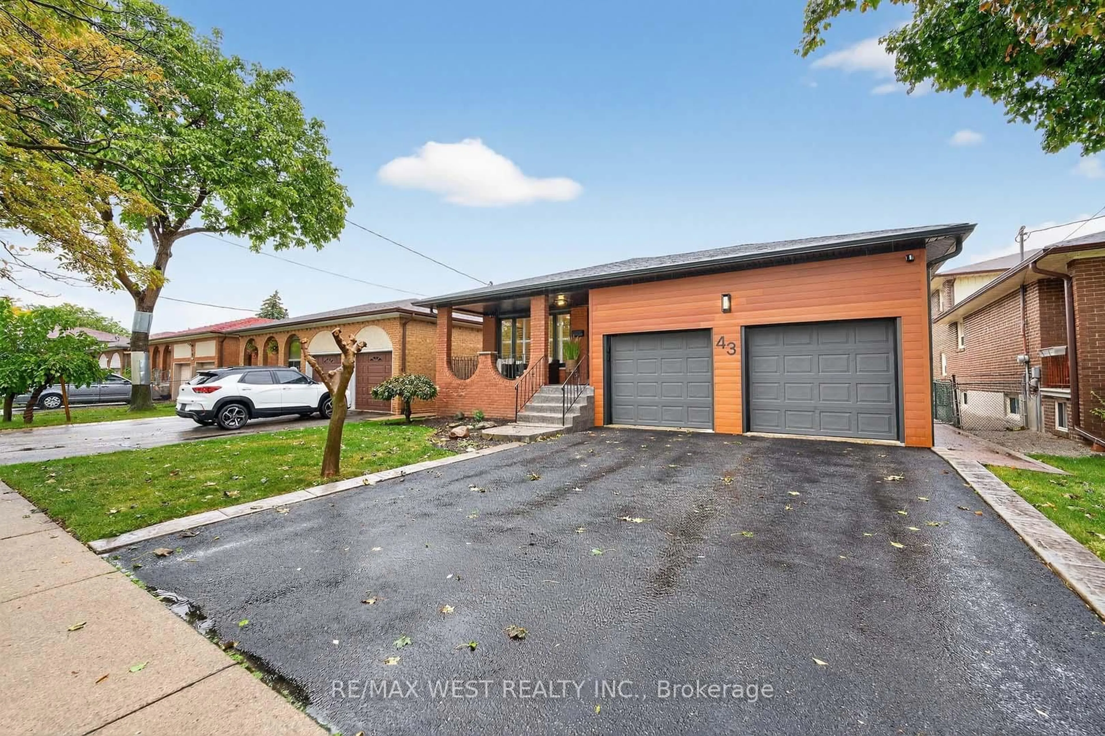 Home with brick exterior material, street for 43 St Georges Blvd, Toronto Ontario M9R 1X3