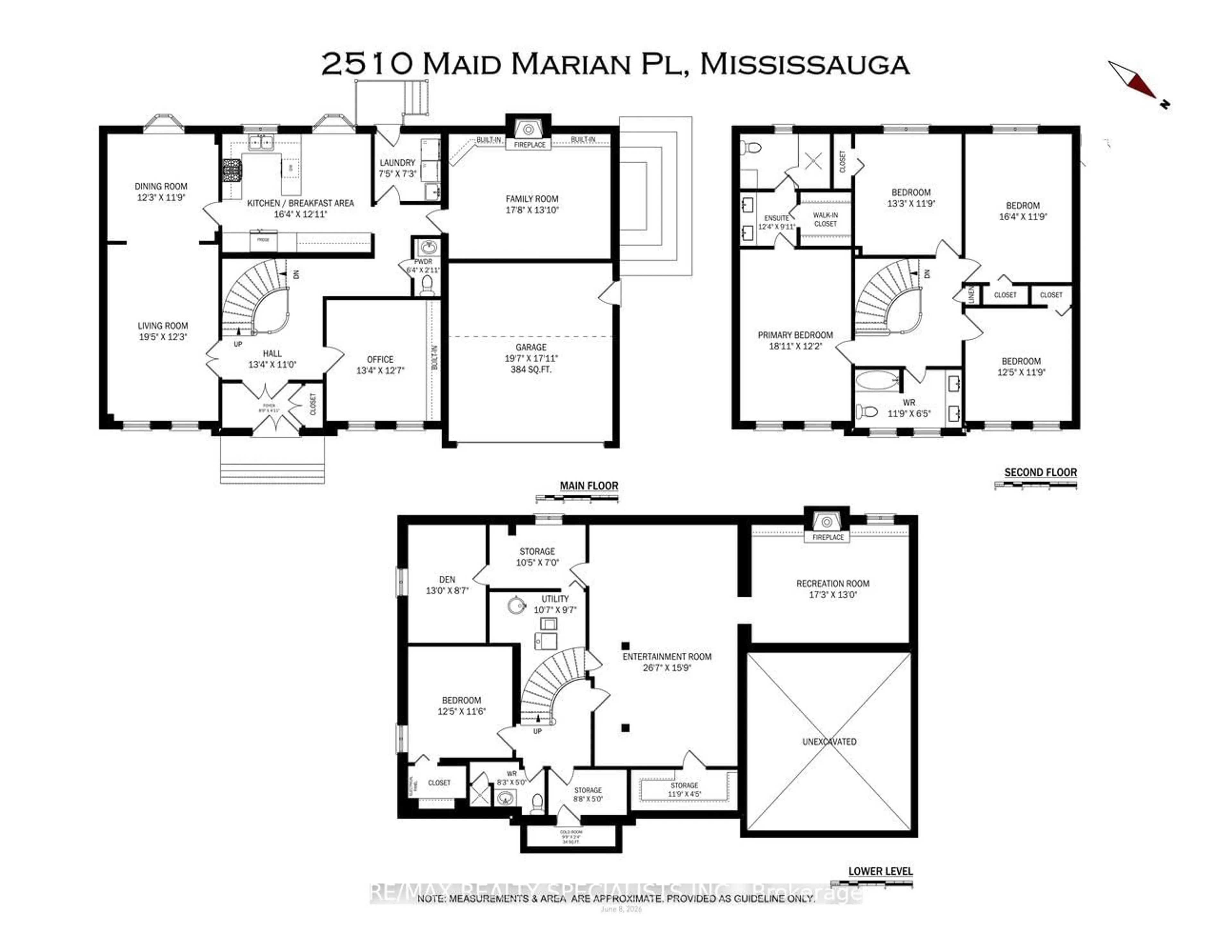 Floor plan for 2510 Maid Marian Pl, Mississauga Ontario L5K 2L9