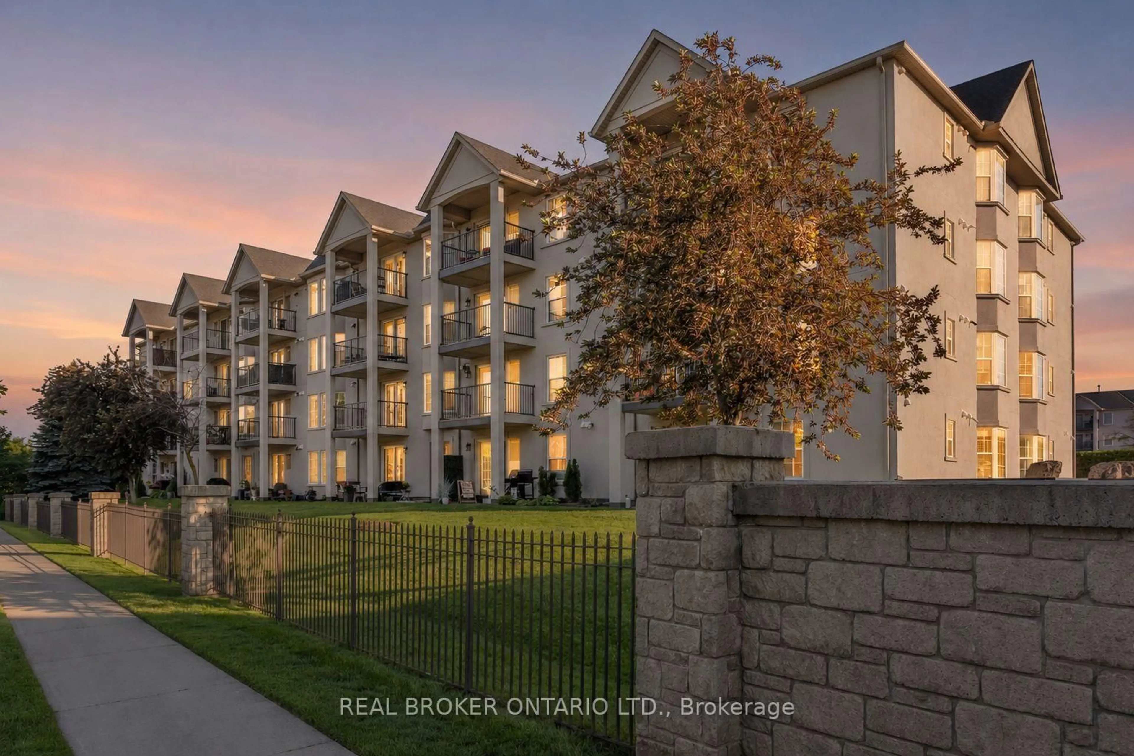 A pic from outside/outdoor area/front of a property/back of a property/a pic from drone, water/lake/river/ocean view for 1421 Walker's Line #315, Burlington Ontario L7M 4P4