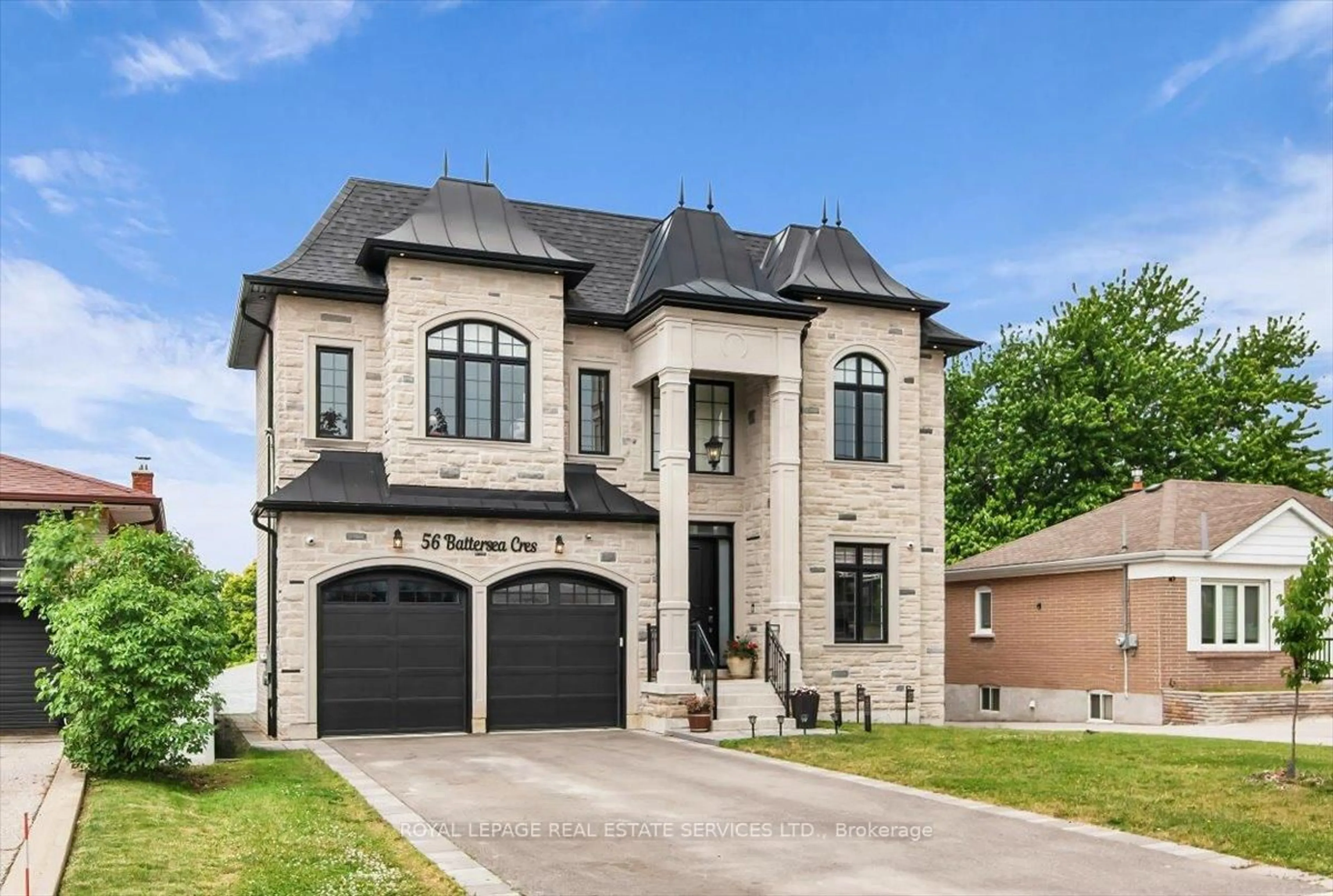 Home with brick exterior material, street for 56 Battersea Cres, Toronto Ontario M6L 1H1