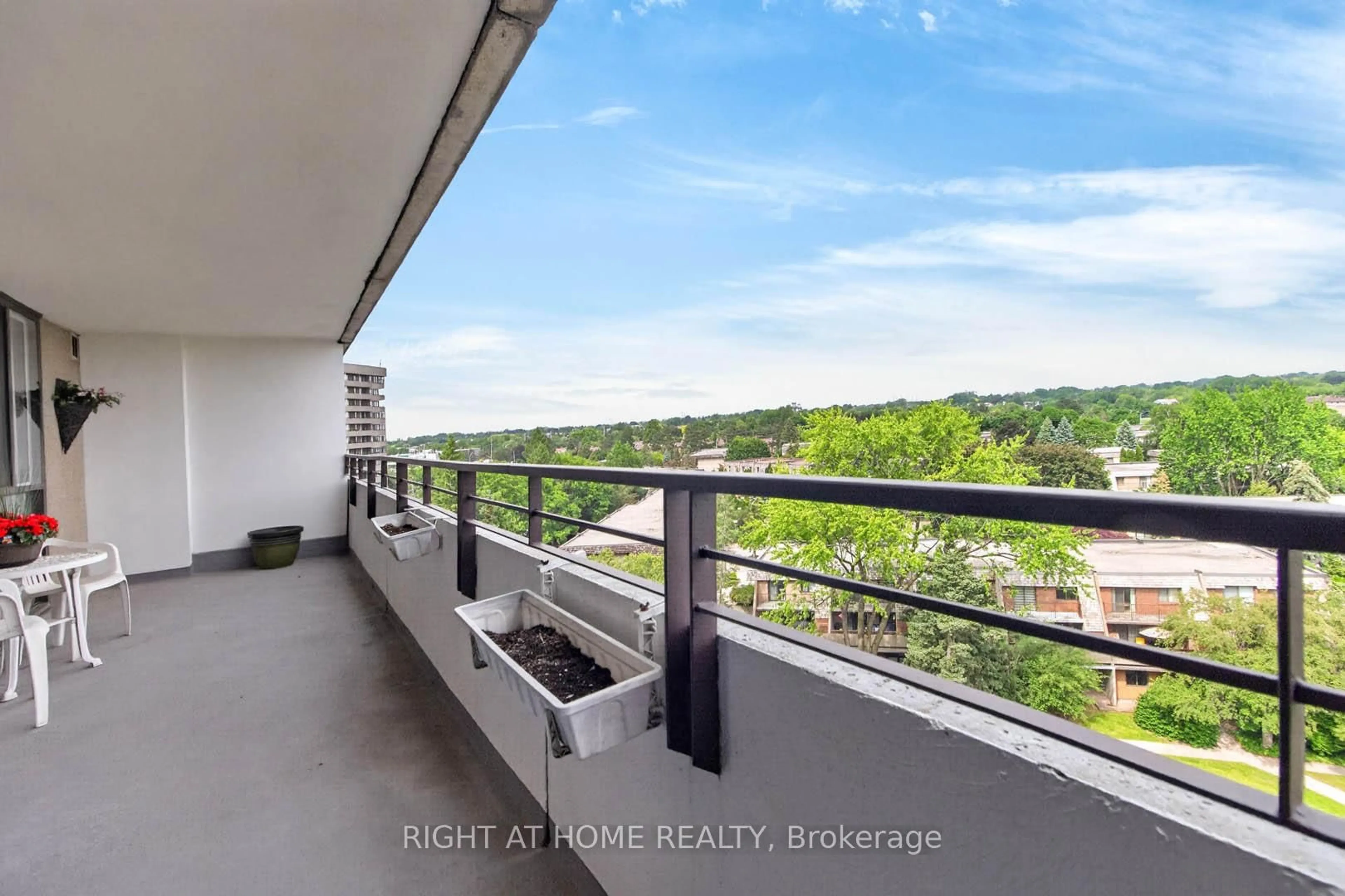 Balcony in the apartment, city buildings view from balcony for 1320 Mississauga Valley Blvd #806, Mississauga Ontario L5A 3S9