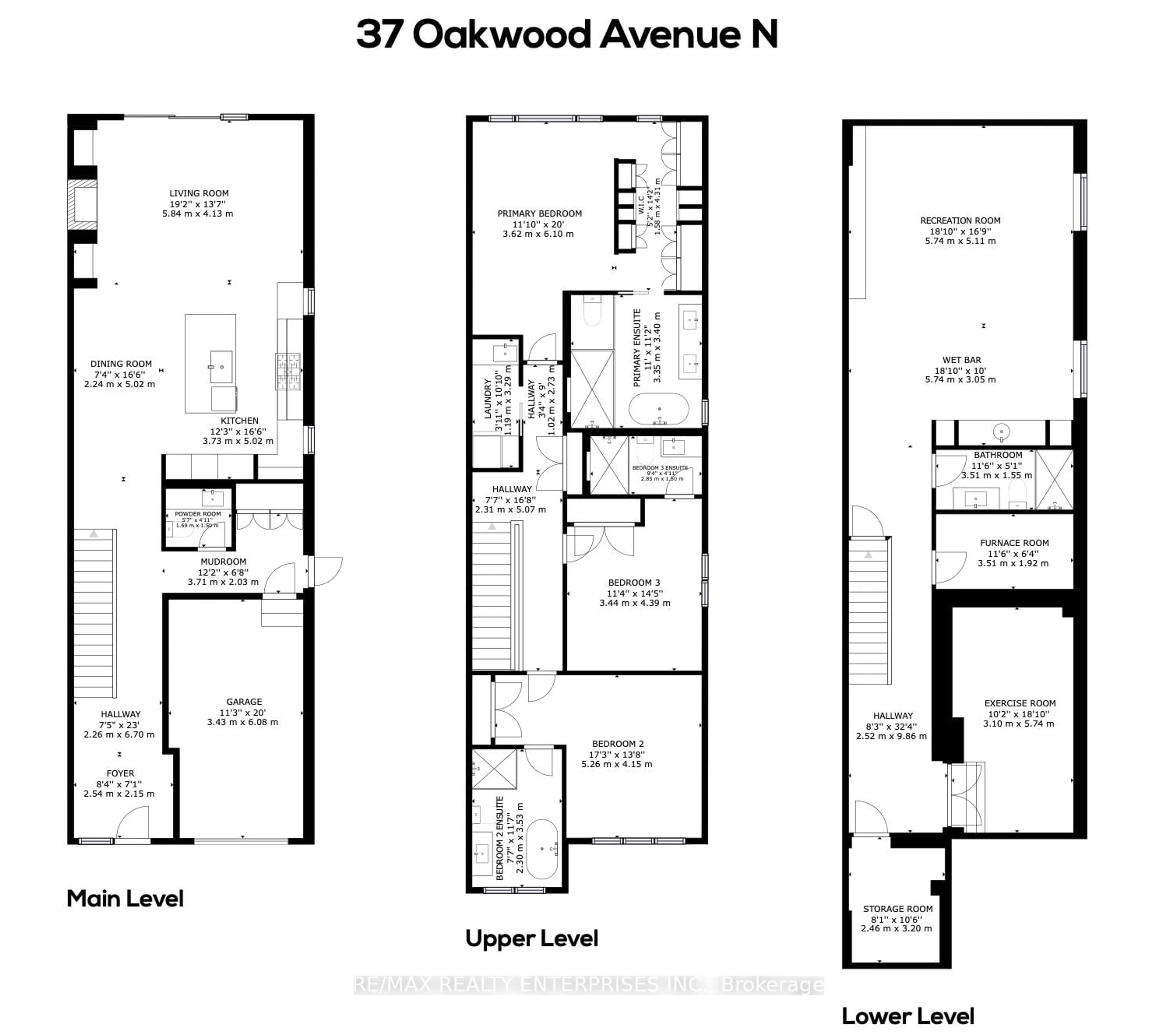 Floor plan for 37 Oakwood Ave, Mississauga Ontario L5G 3L9