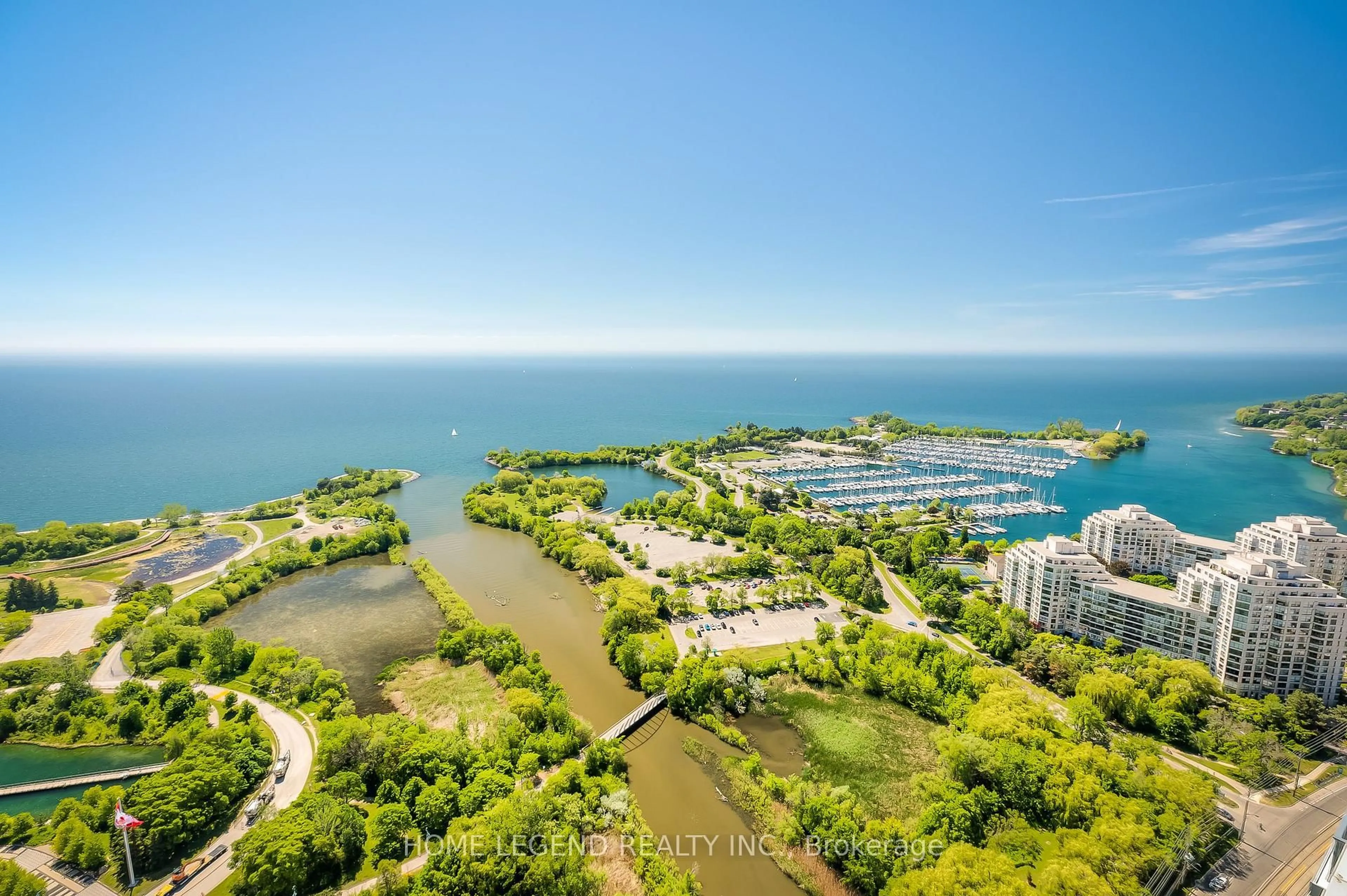 A pic from outside/outdoor area/front of a property/back of a property/a pic from drone, water/lake/river/ocean view for 2200 Lake Shore Blvd #PH01, Toronto Ontario M8V 1A4