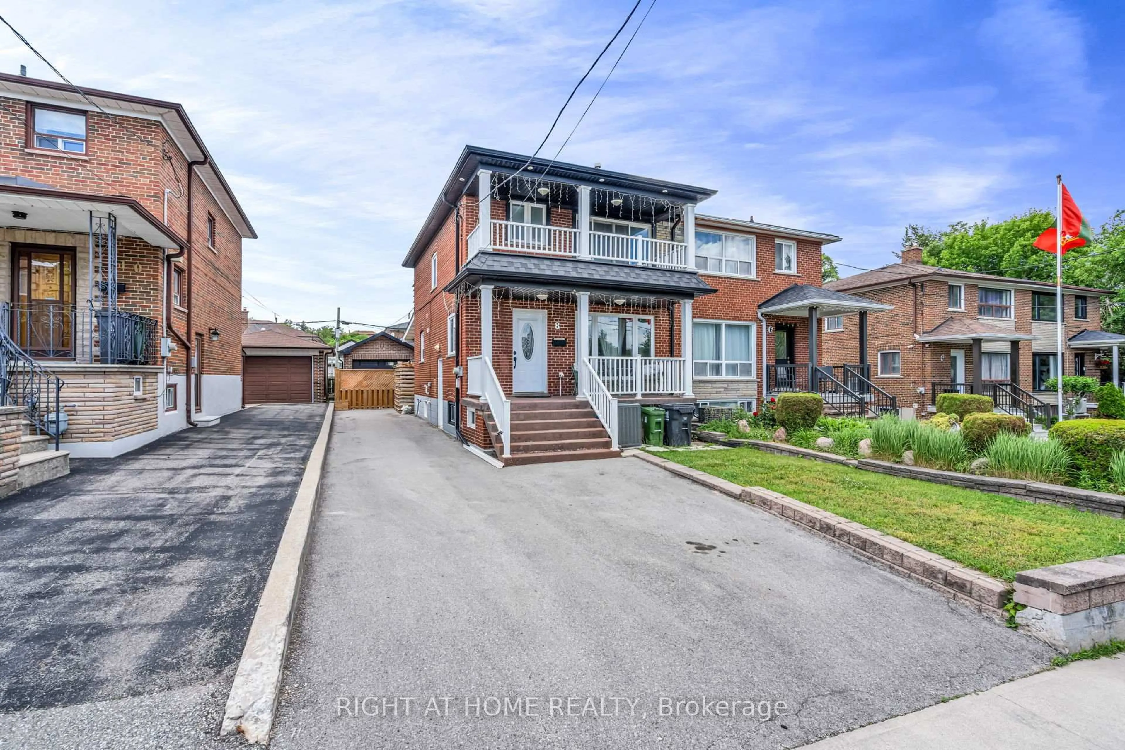 Home with brick exterior material, street for 8 Donald Ave, Toronto Ontario M6M 1J8