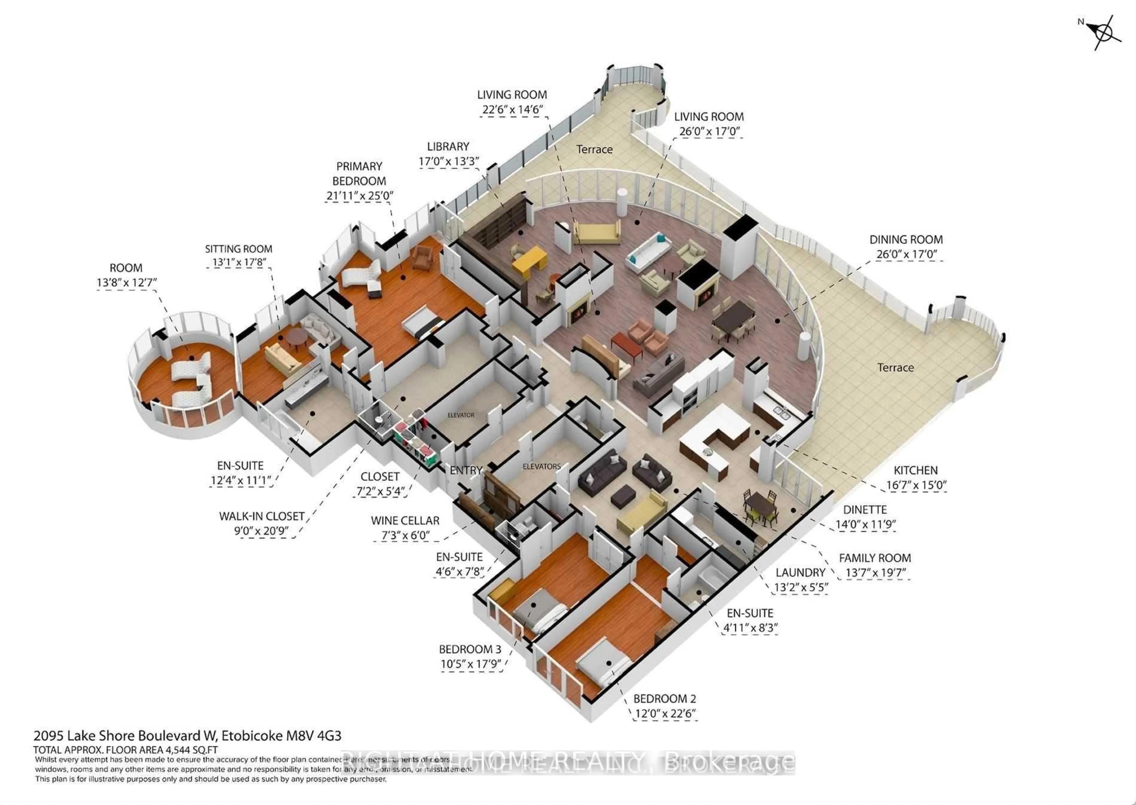 Floor plan for 2095 Lake Shore Blvd #LPH19, Toronto Ontario M8V 4G4