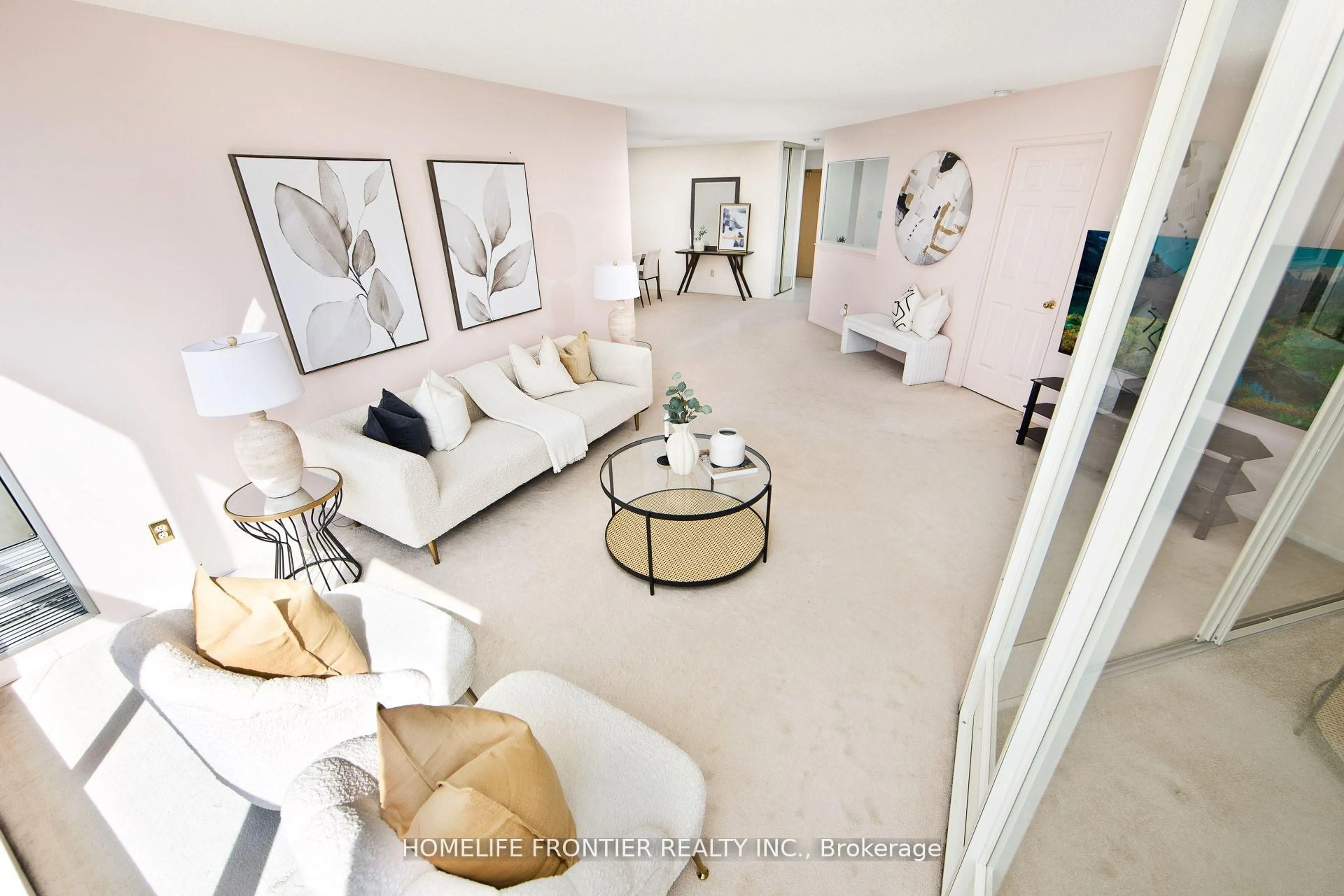 Living room with furniture, ceramic/tile floor for 22 Southport St #440, Toronto Ontario M6S 4Y9