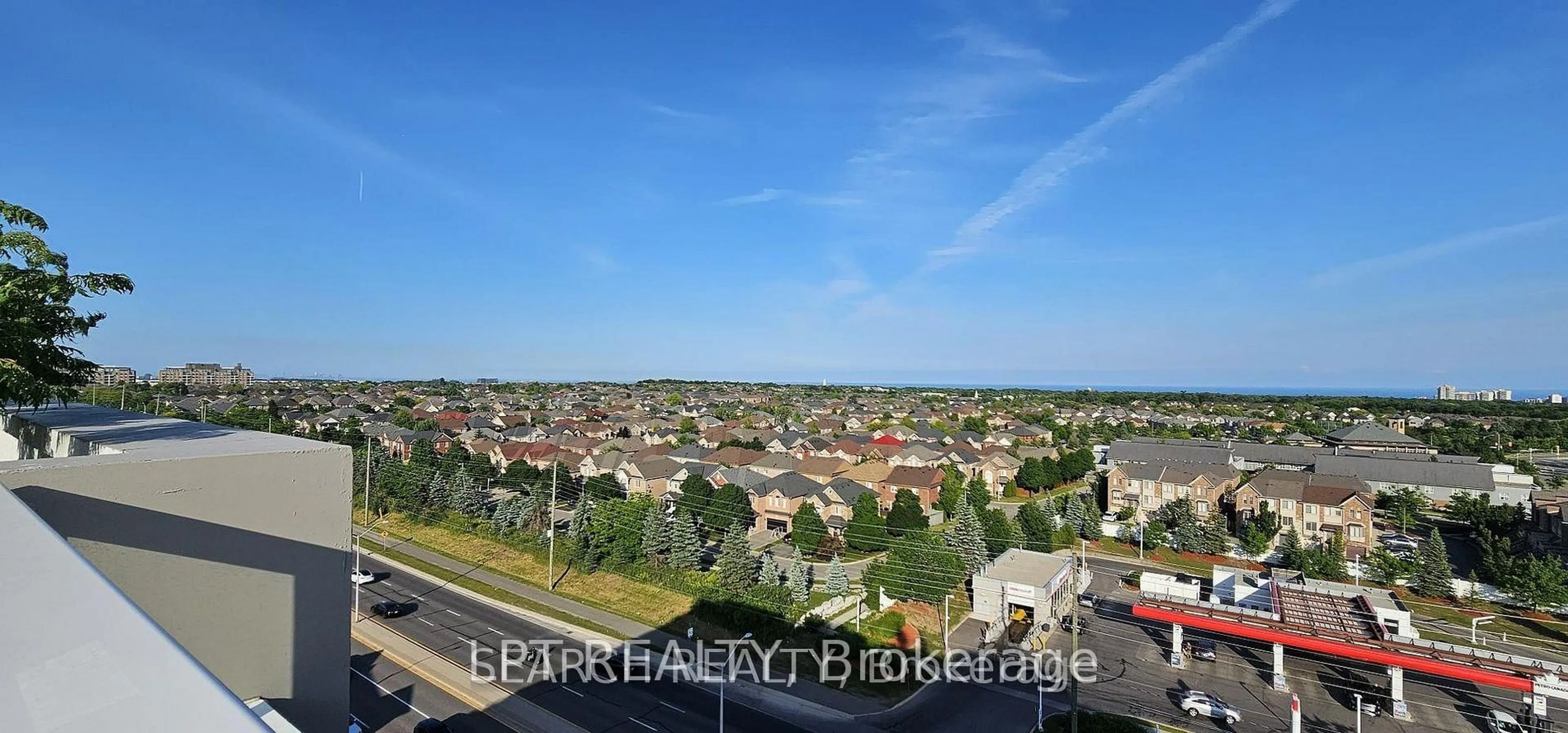 Balcony in the apartment, city buildings view from balcony for 412 Silver Maple Rd #301, Oakville Ontario L6H 7E3