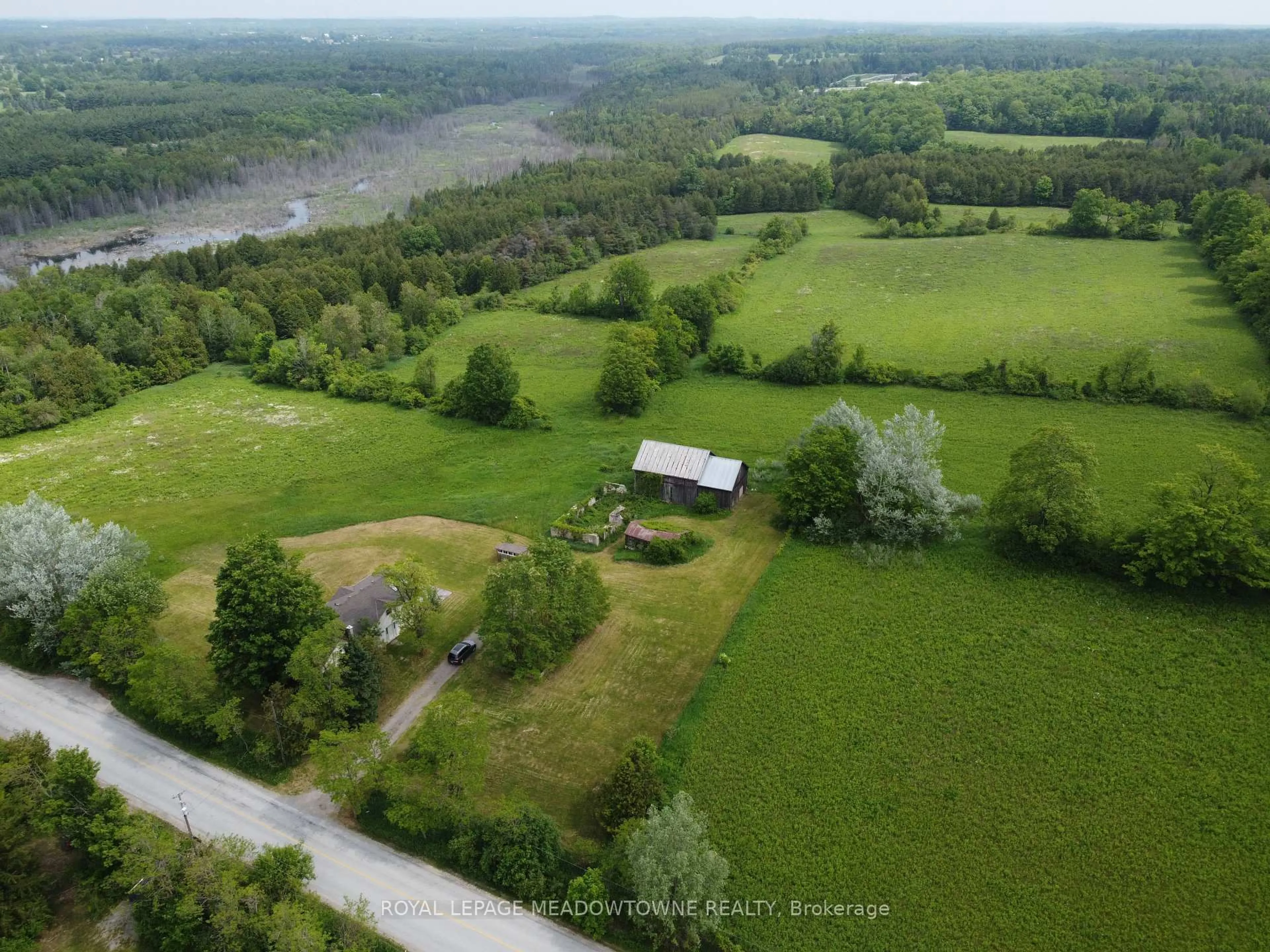 A pic from outside/outdoor area/front of a property/back of a property/a pic from drone, water/lake/river/ocean view for 13489 Fourth Line Nassagaweya, Milton Ontario N0B 2K0