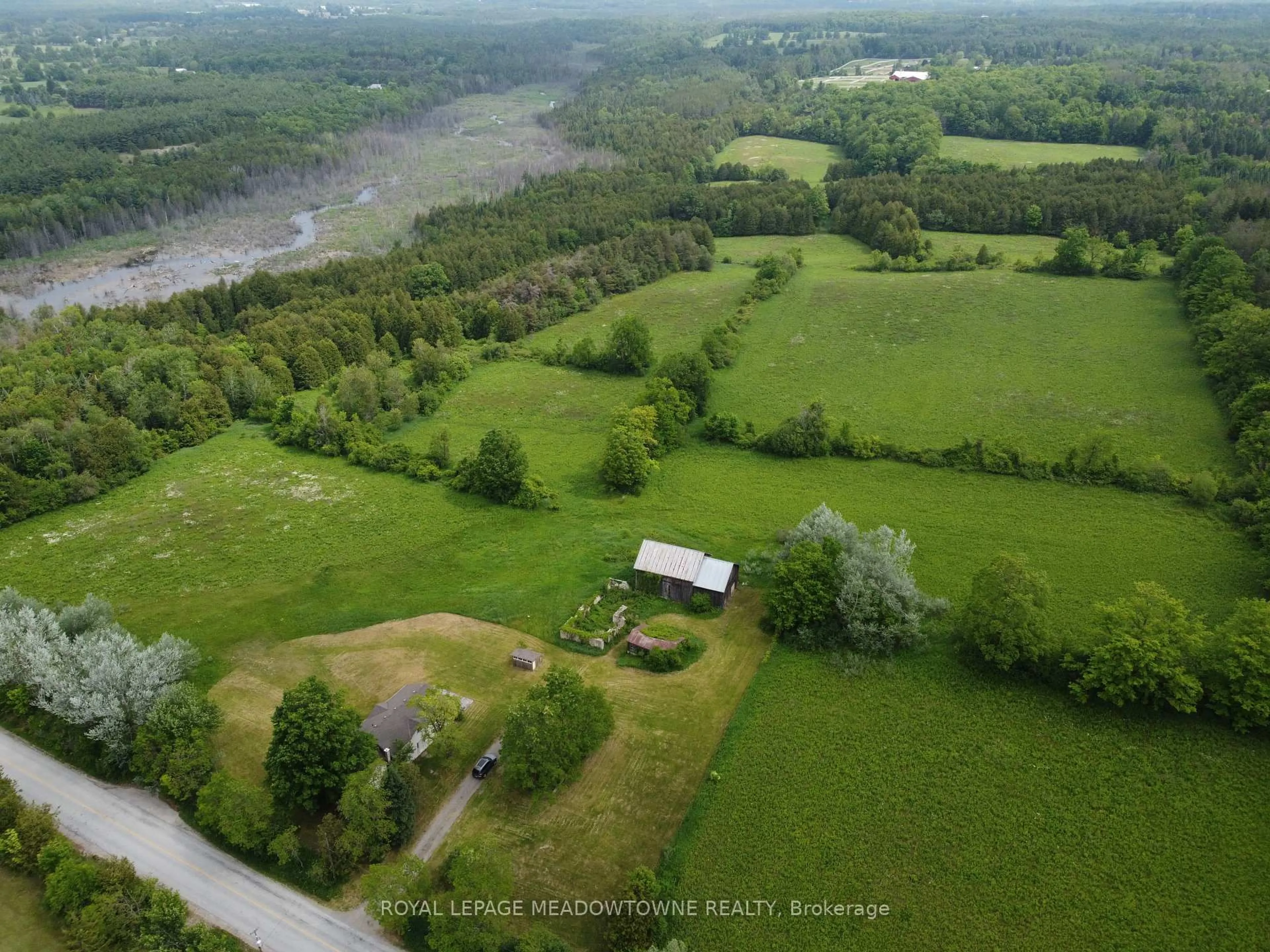 A pic from outside/outdoor area/front of a property/back of a property/a pic from drone, water/lake/river/ocean view for 13489 Fourth Line Nassagaweya, Milton Ontario N0B 2K0