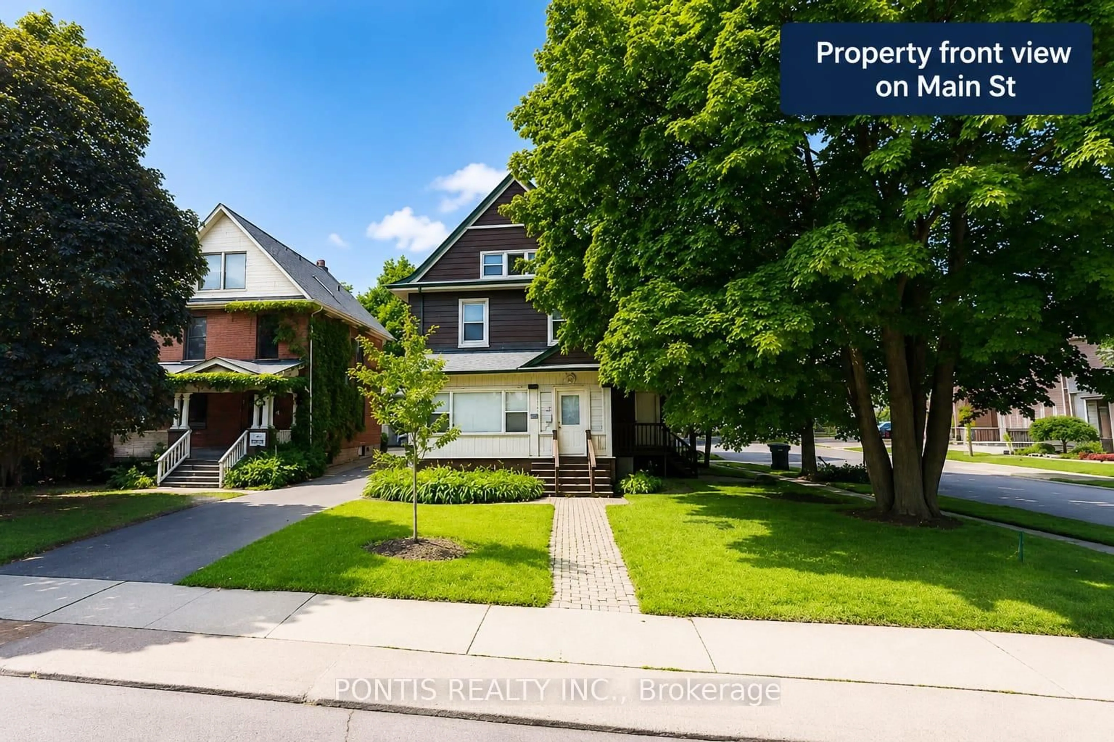A pic from outside/outdoor area/front of a property/back of a property/a pic from drone, street for 281 Main St, Brampton Ontario L6X 1N4