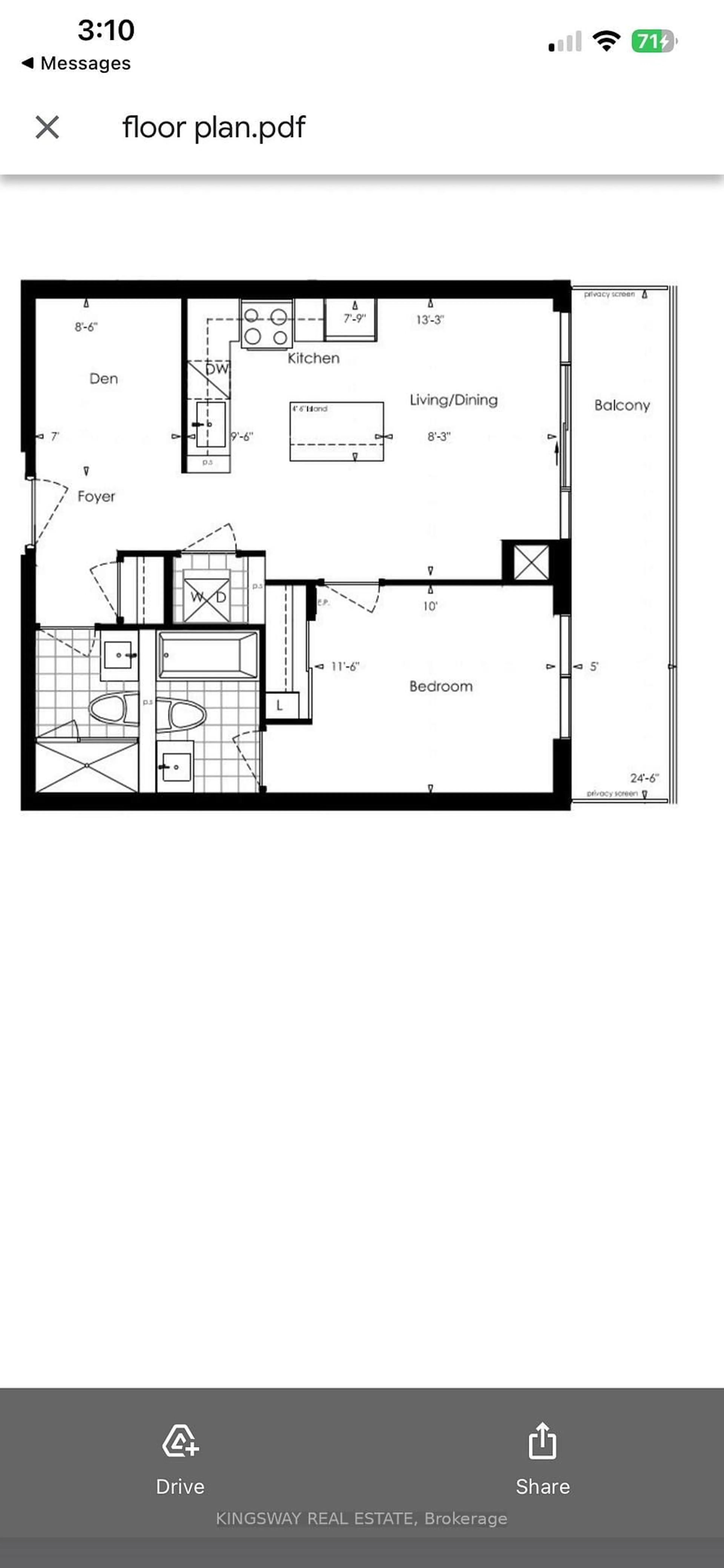 Floor plan for 4699 Glen Erin Dr #1403, Mississauga Ontario L5M 2E5