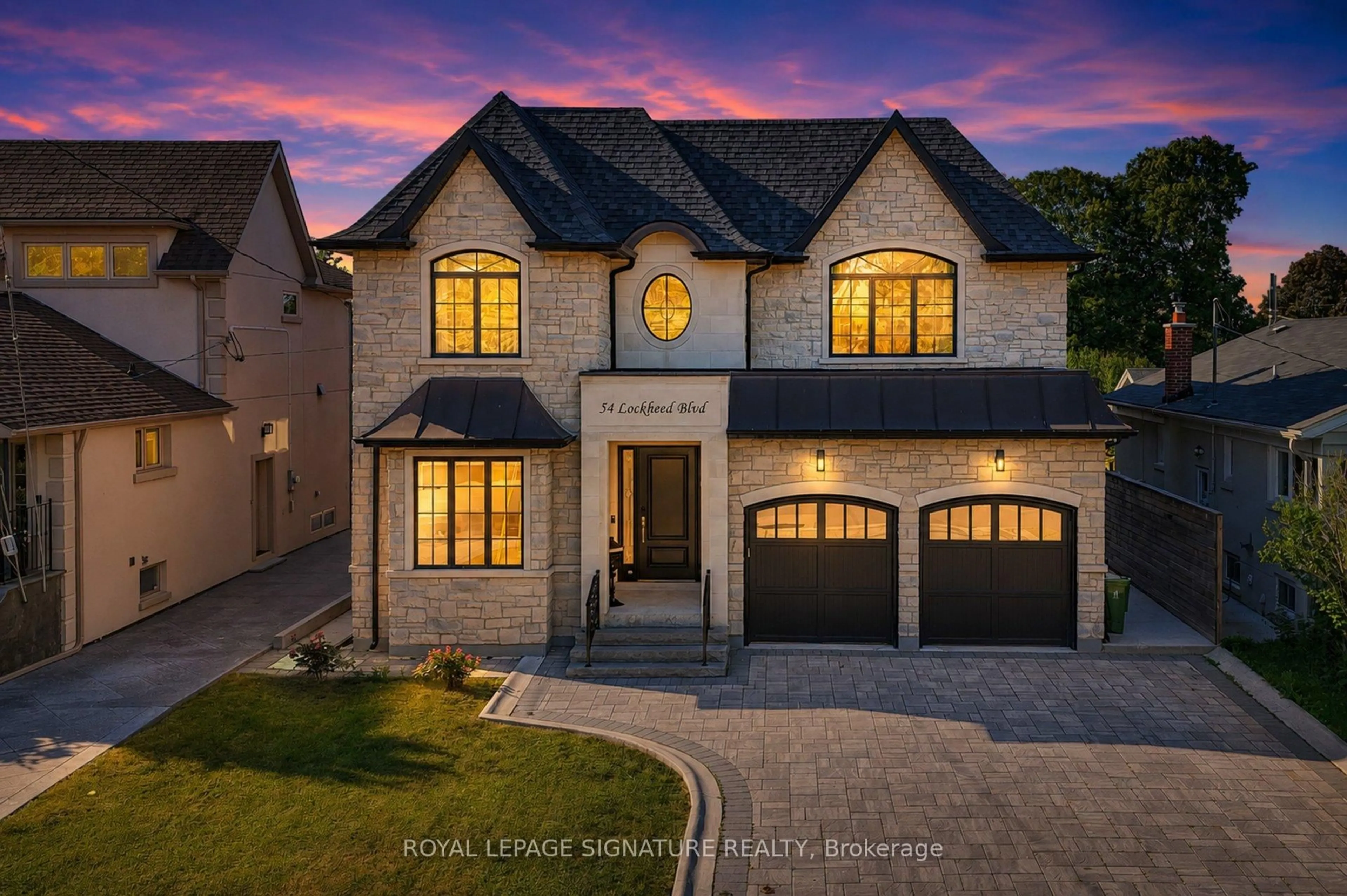 Home with brick exterior material, street for 54 Lockheed Blvd, Toronto Ontario M9P 2J1