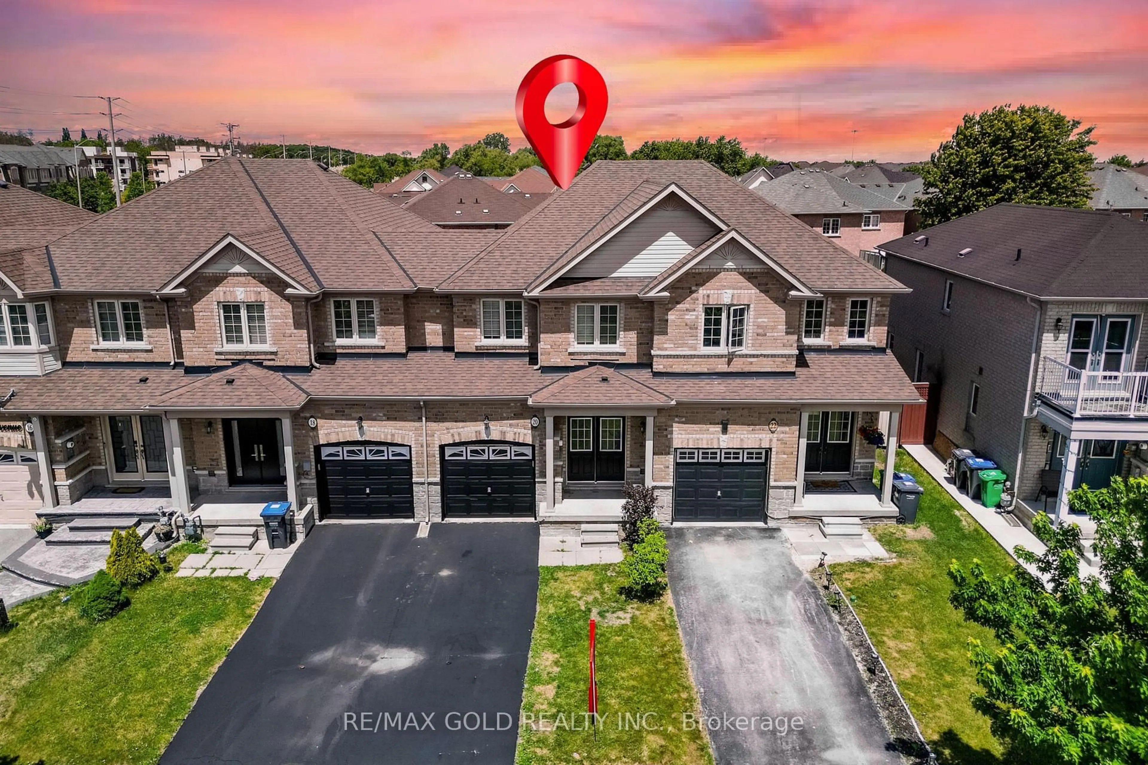A pic from outside/outdoor area/front of a property/back of a property/a pic from drone, unknown for 20 Brussels Ave, Brampton Ontario L6Z 0A5
