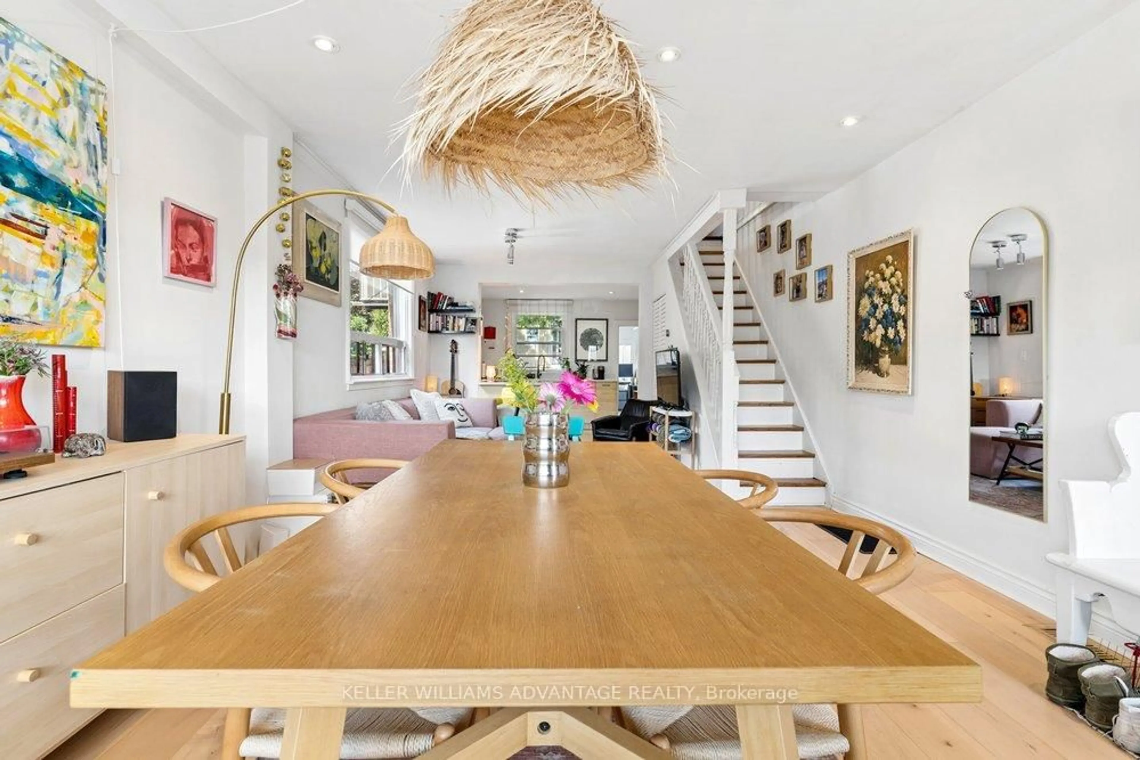 Dining room, wood/laminate floor for 203 Blackthorn Ave, Toronto Ontario M6N 3H7